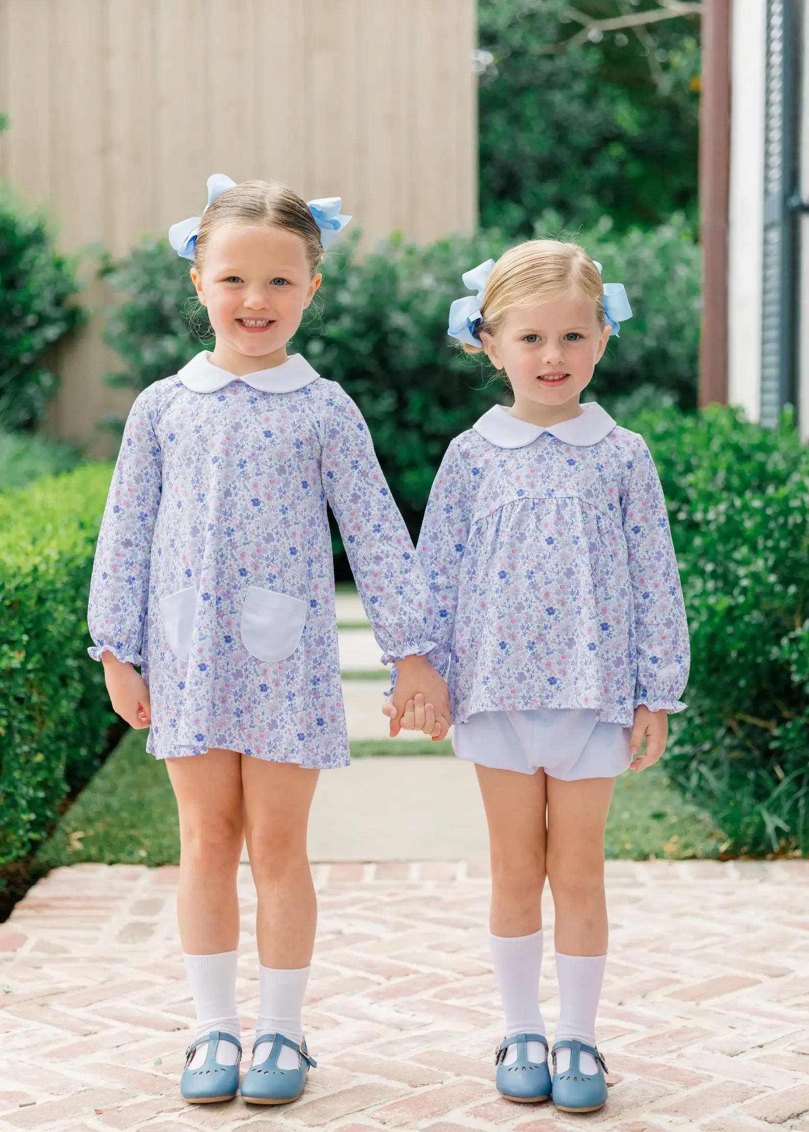 BLUE FLORAL BLOOMER SET