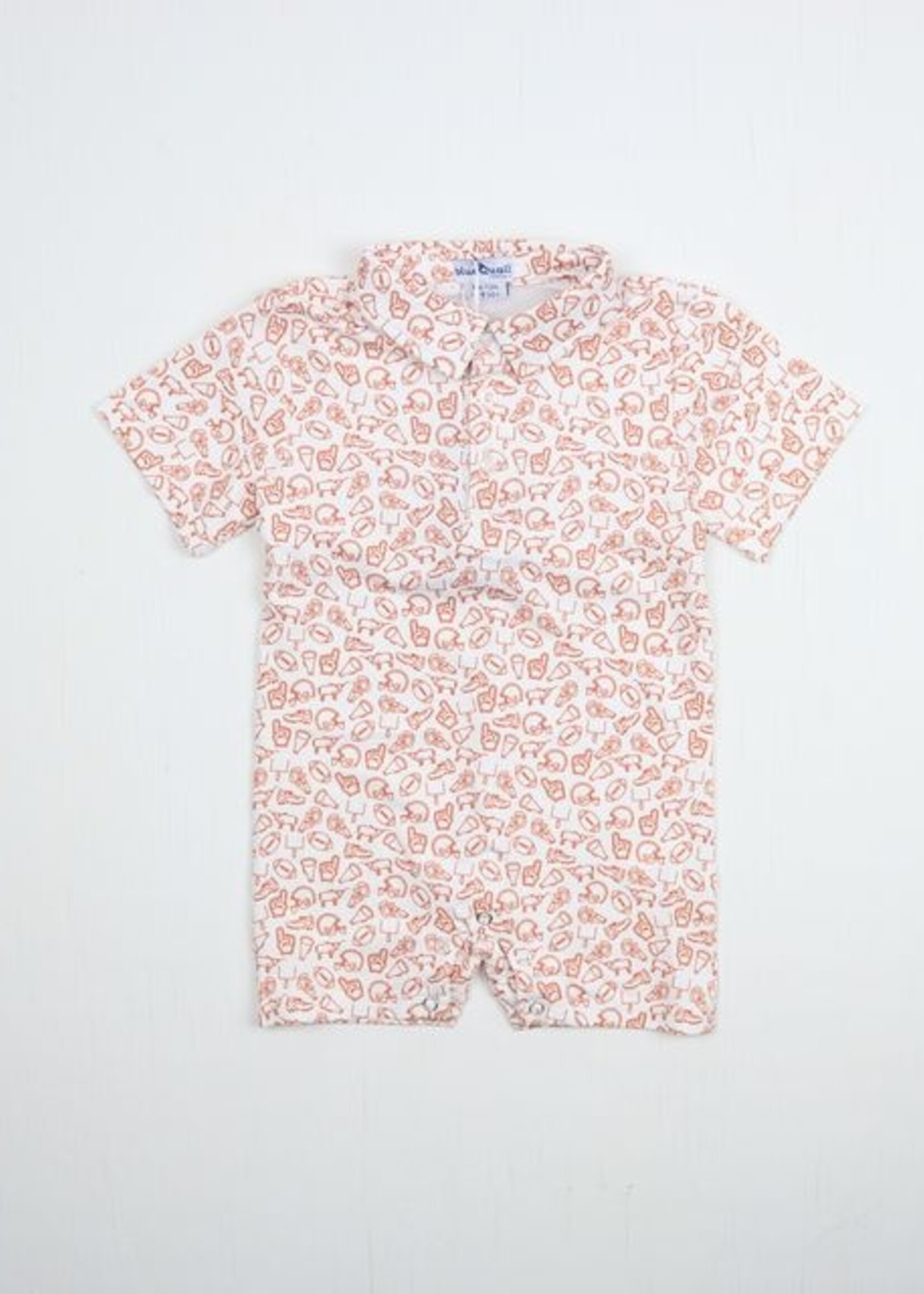 BURNT ORANGE PERFORMANCE POLO ROMPER