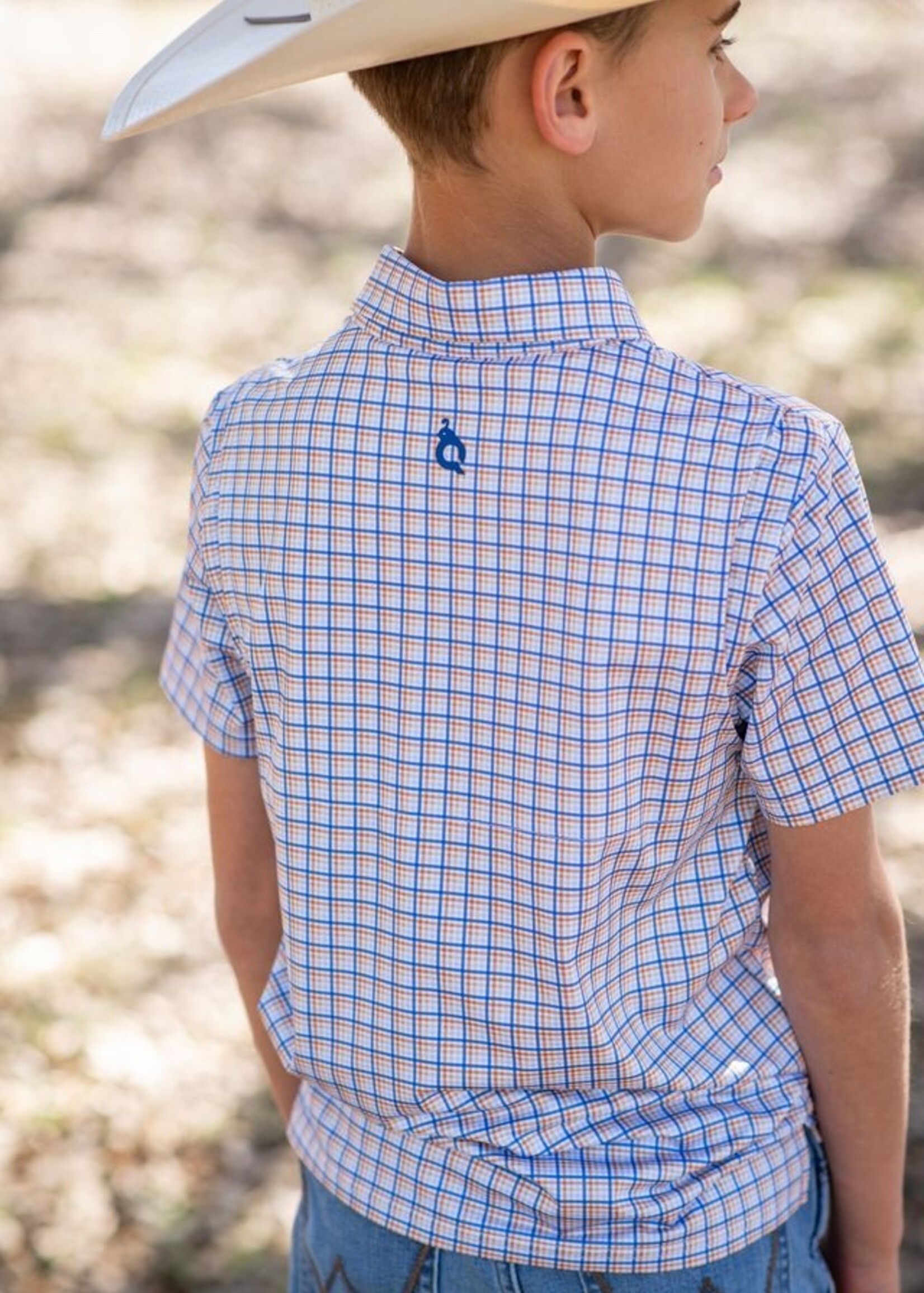 BRAZOS PLAID PERFORMANCE POLO SHIRT