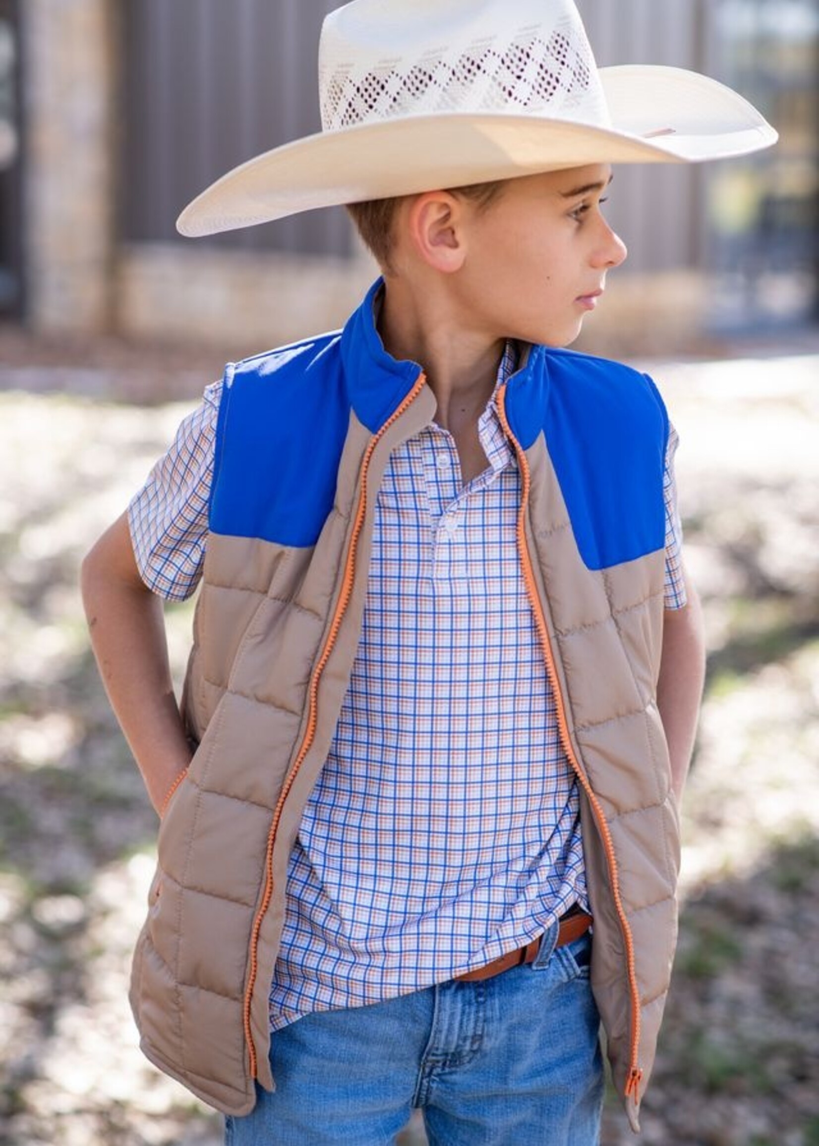 BRAZOS PLAID QUILTED VEST