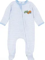 PUMPKIN TRACTOR LIGHT BLUE FOOTIE