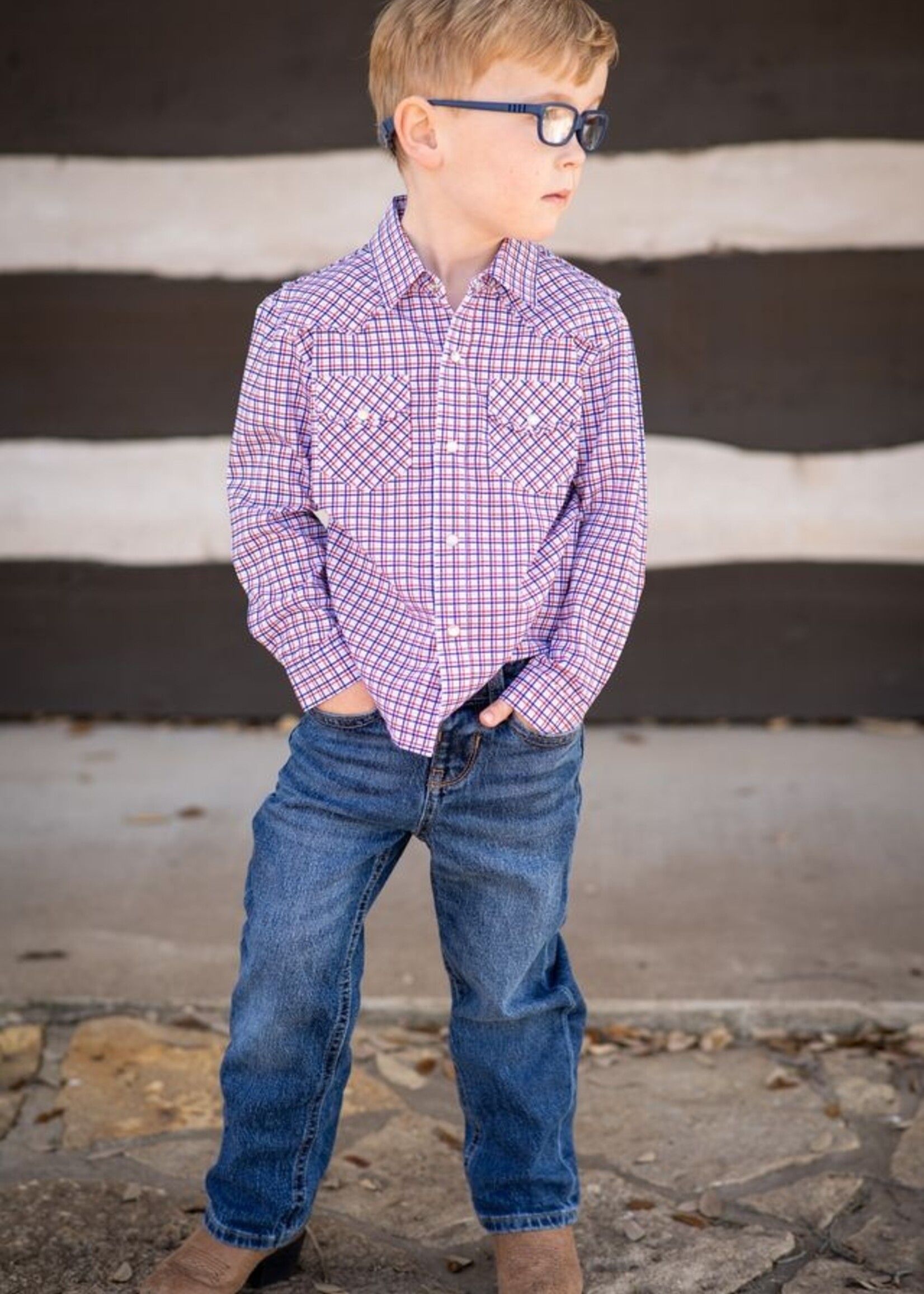 TRINITY PLAID PEARL SNAP SHIRT