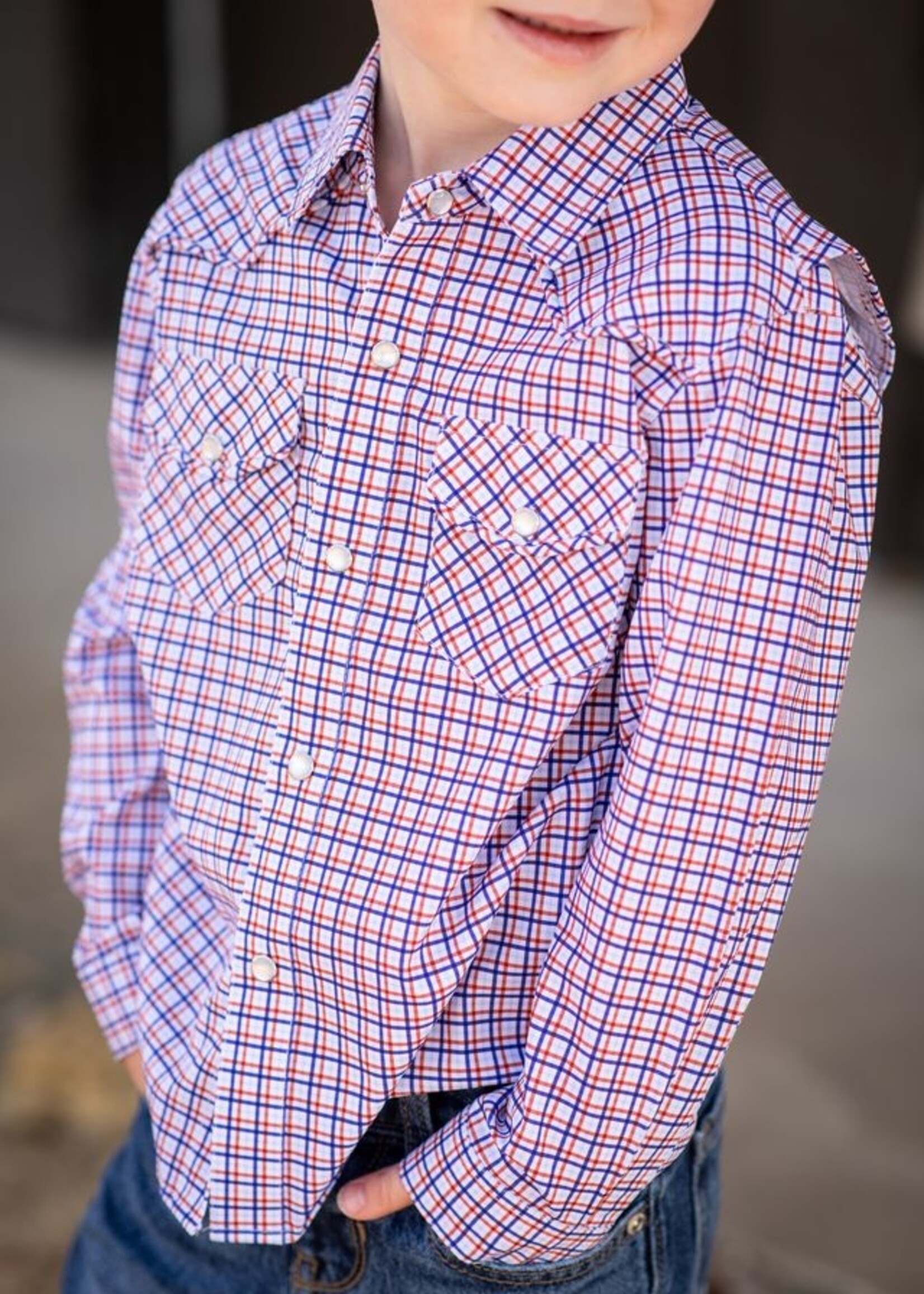 TRINITY PLAID PEARL SNAP SHIRT