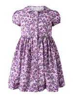 VIOLET BUTTON FRONT DRESS