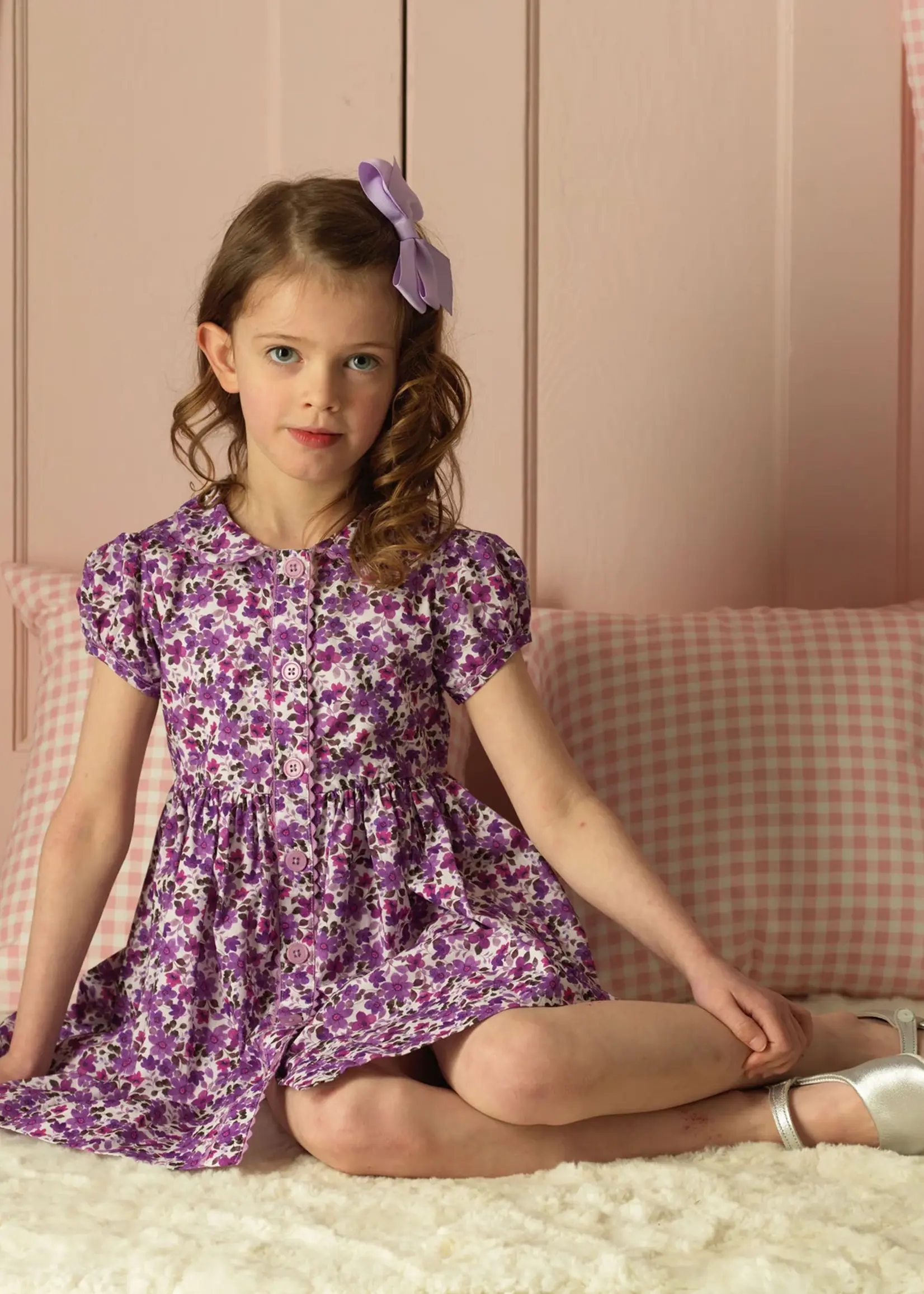 VIOLET BUTTON FRONT DRESS