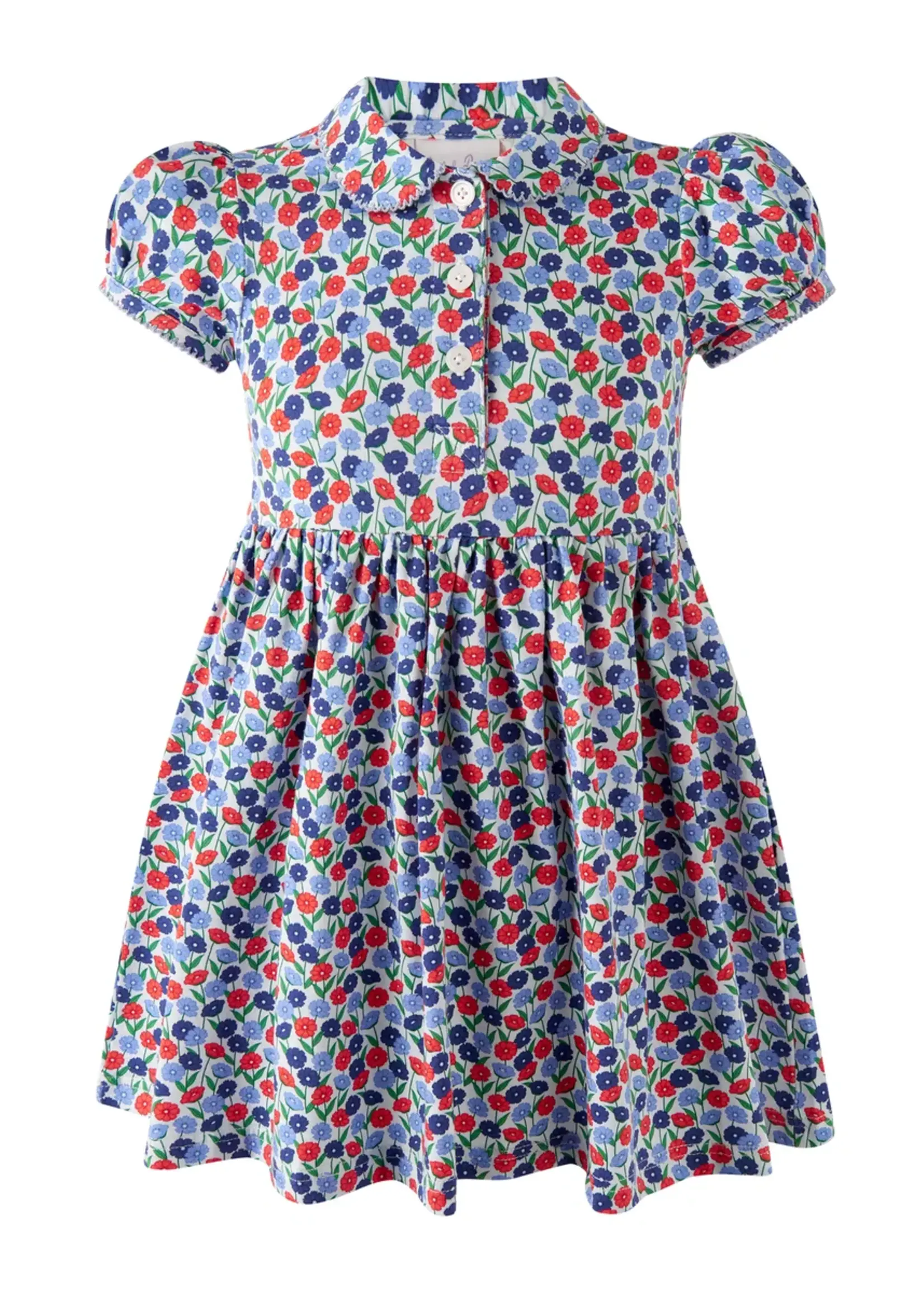 BLUE POPPY JERSEY DRESS