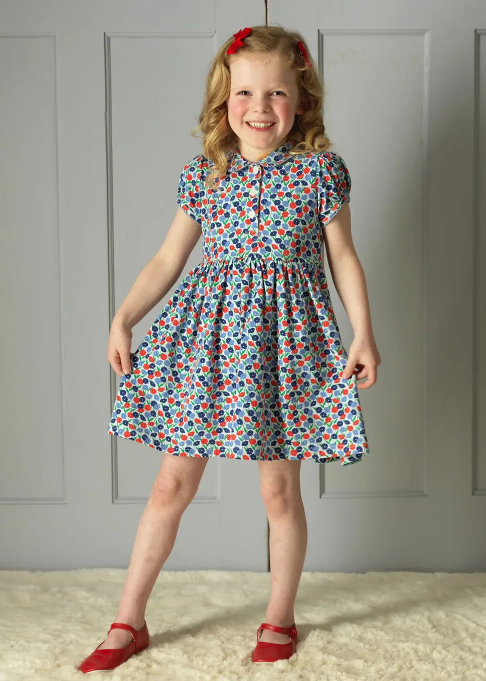 BLUE POPPY JERSEY DRESS