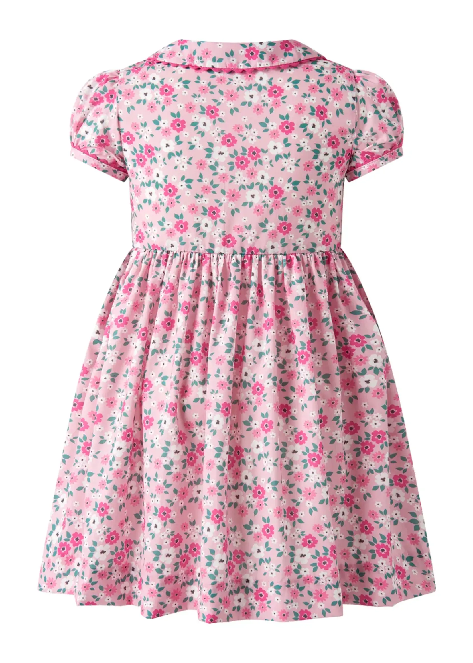 PINK BLOSSOM FLOWER BUTTON FRONT DRESS