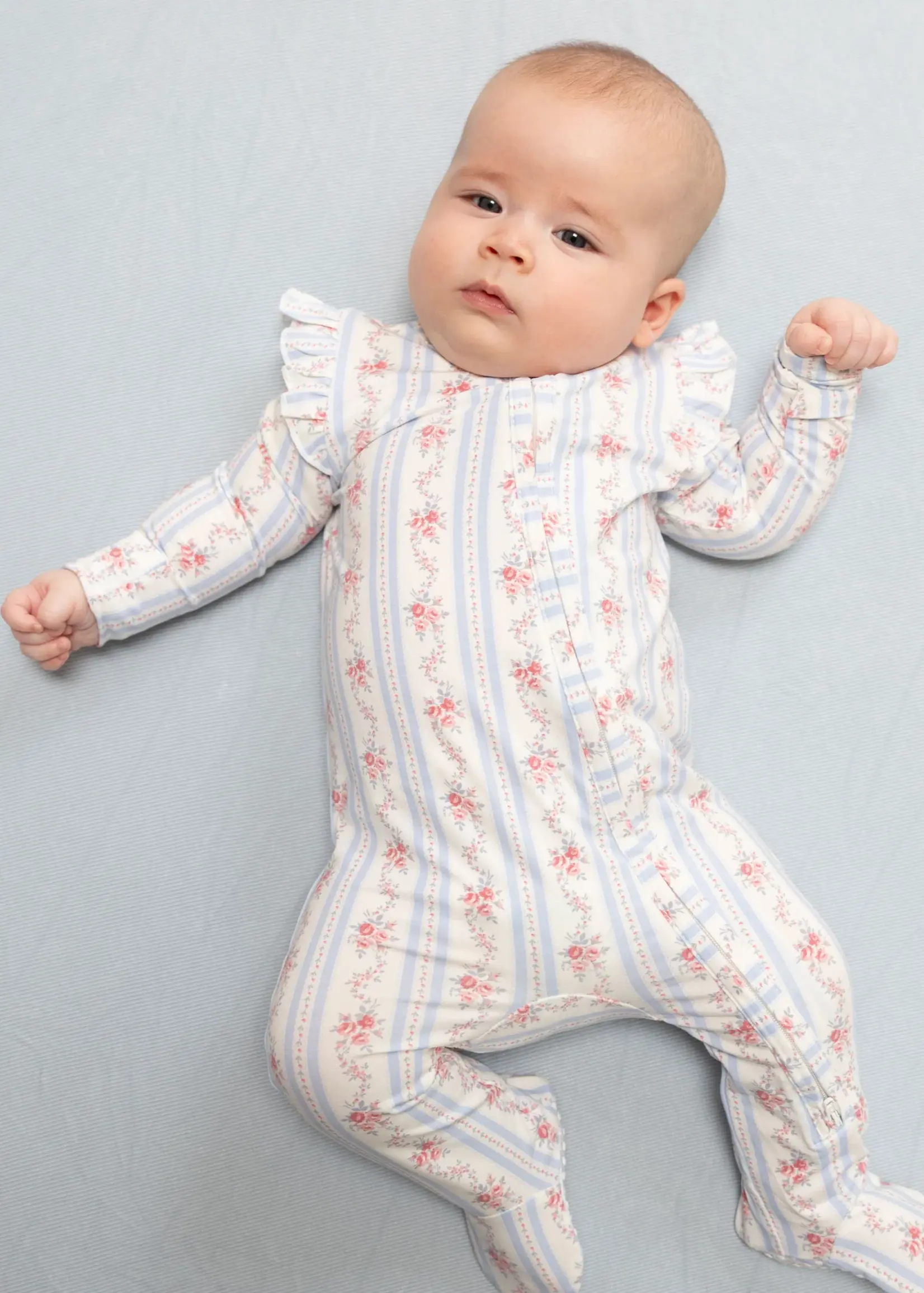 Angel Dear ANNA FLORAL STRIPE FOOTIE