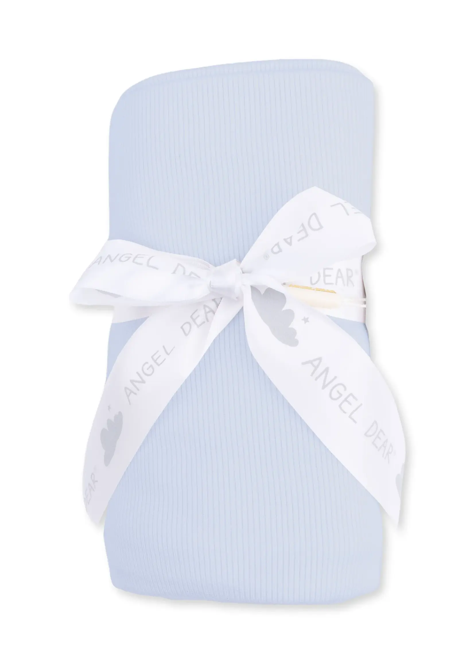 Angel Dear SOLID SHEER BLUE RIB SWADDLE BLANKET