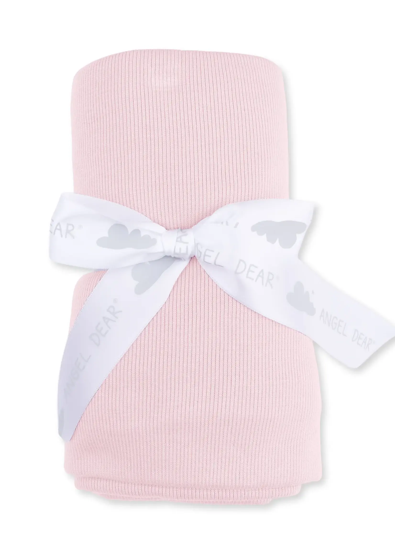 Angel Dear SOLID VEILED PINK RIB SWADDLE BLANKET