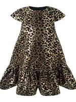 GOLD LEOPARD DAMASK DRESS