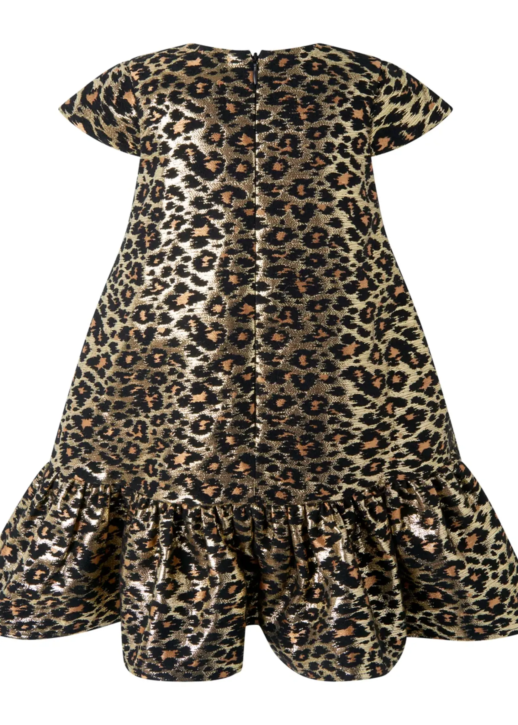 GOLD LEOPARD DAMASK DRESS