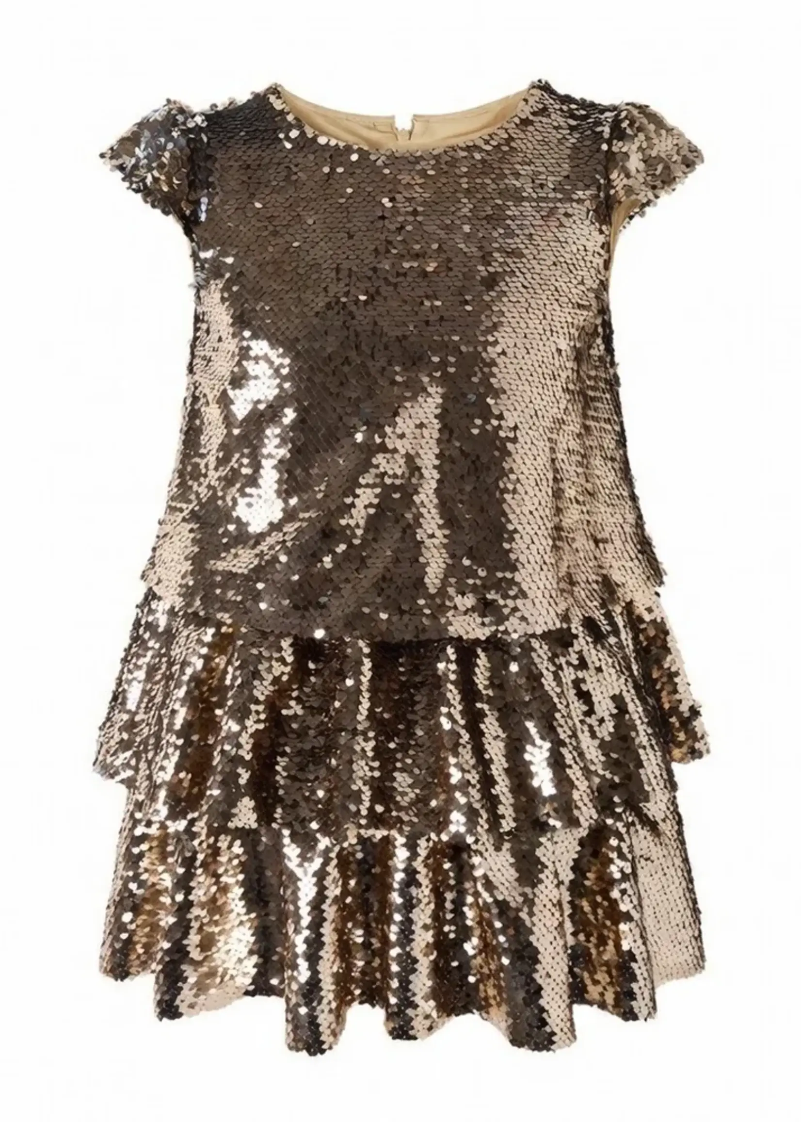 MOCHA SEQUIN BOW DRESS