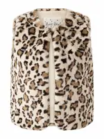 BROWN LEOPARD FAUX FUR VEST