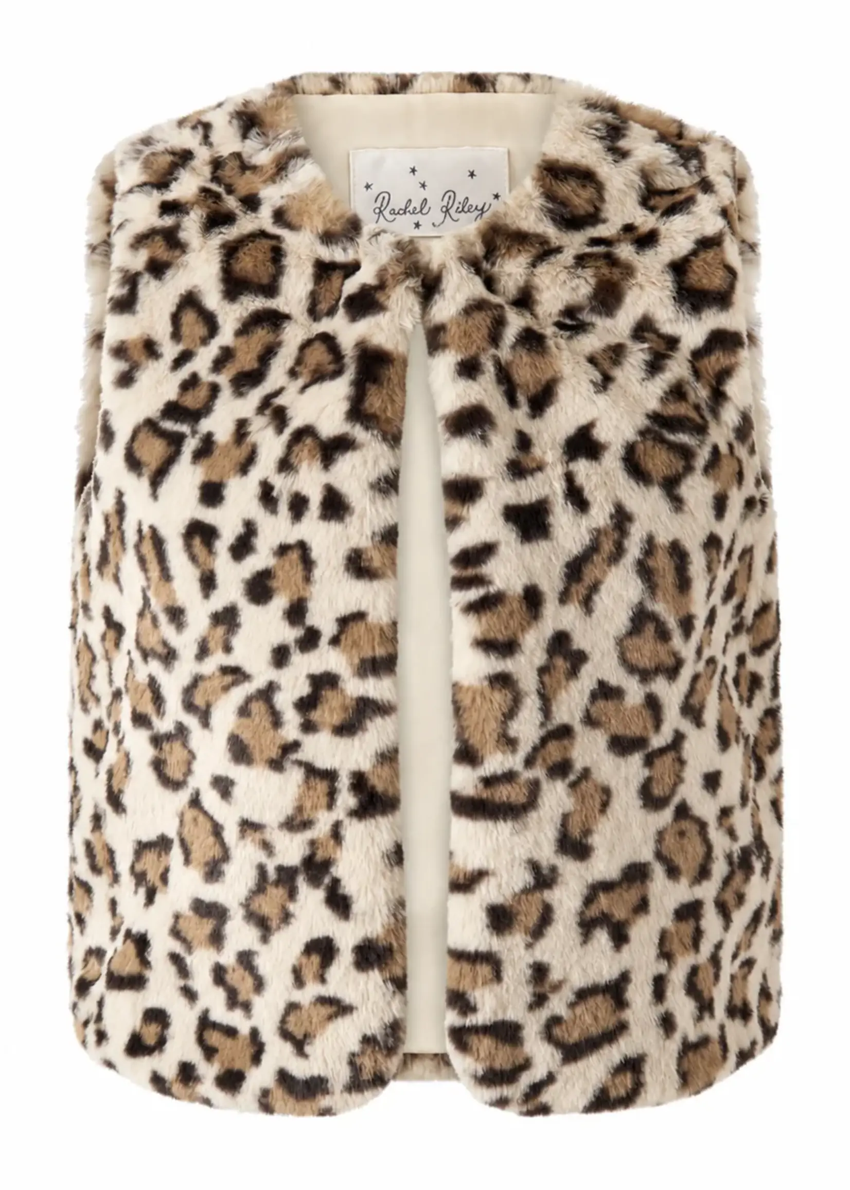 BROWN LEOPARD FAUX FUR VEST
