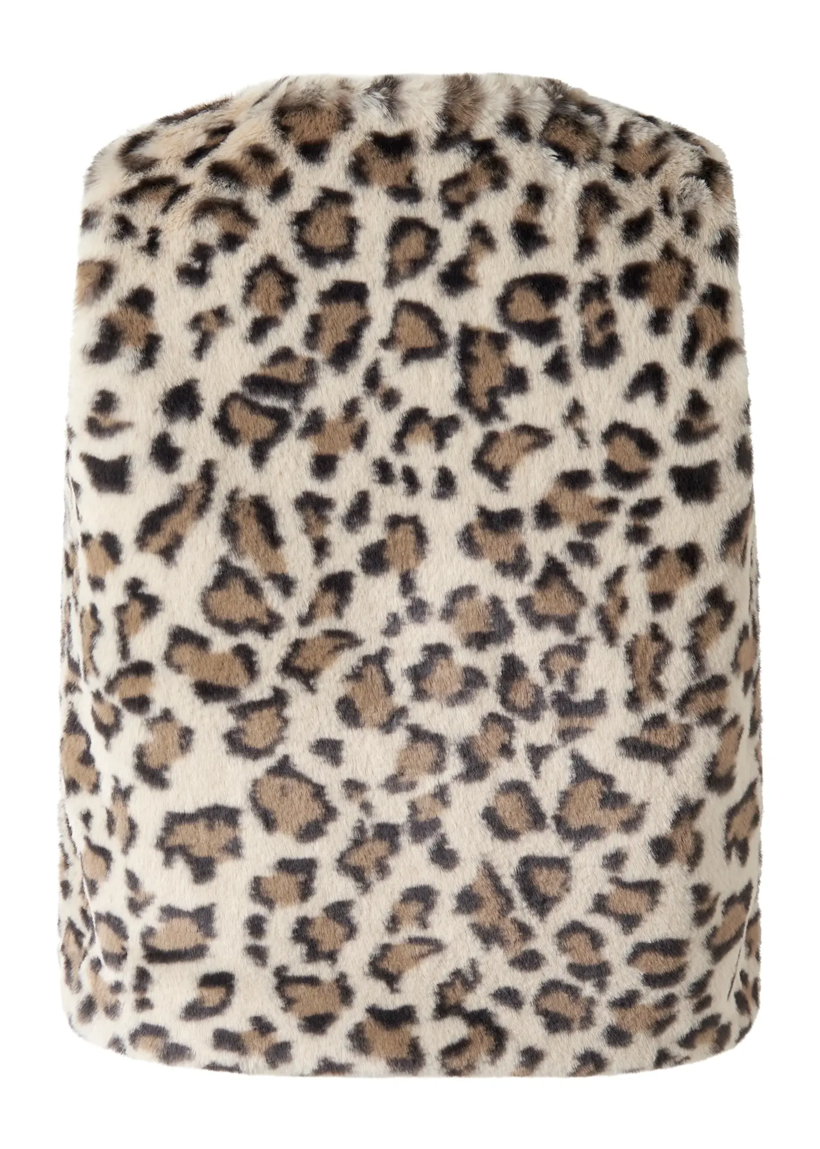 BROWN LEOPARD FAUX FUR VEST