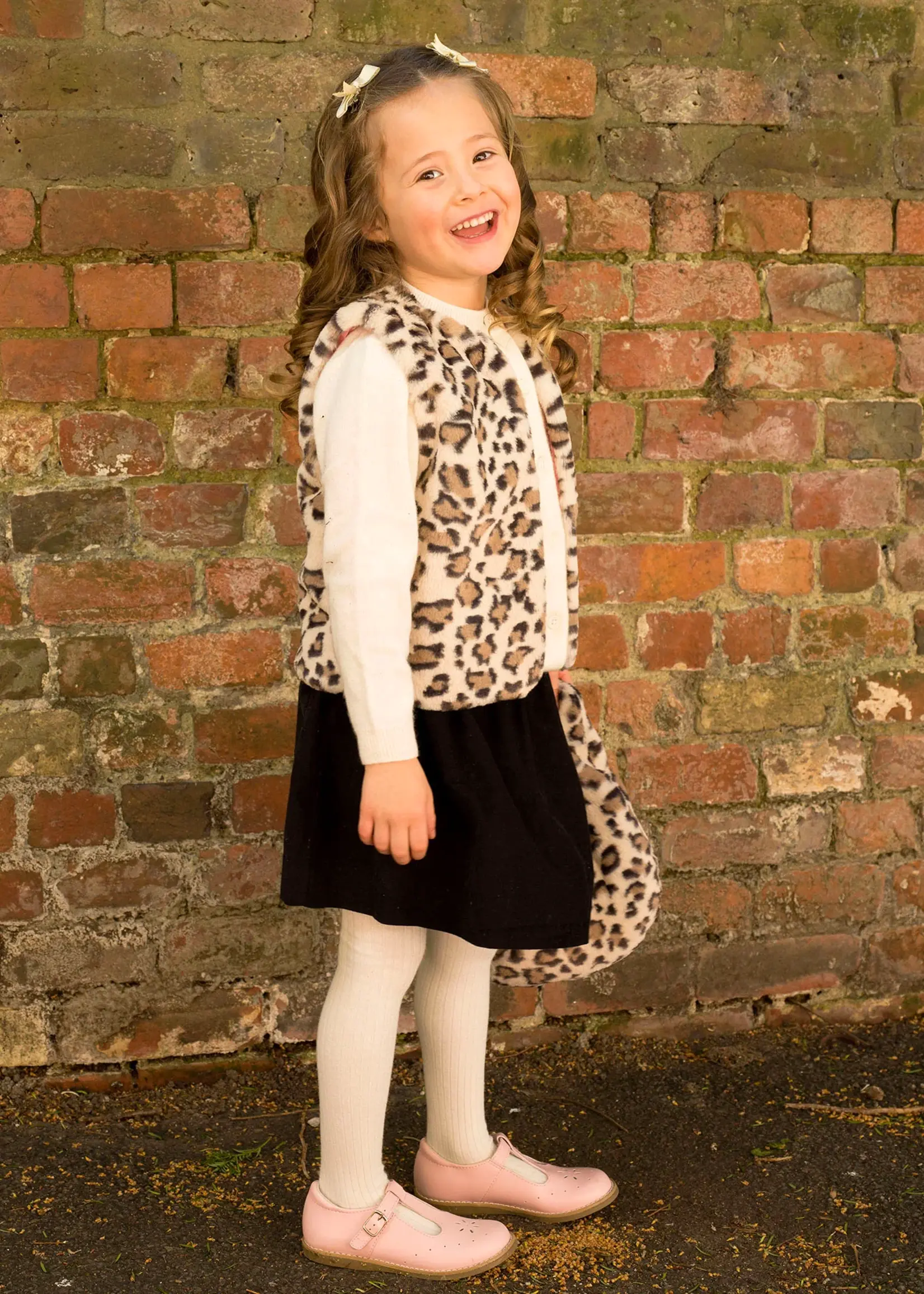 BROWN LEOPARD FAUX FUR VEST