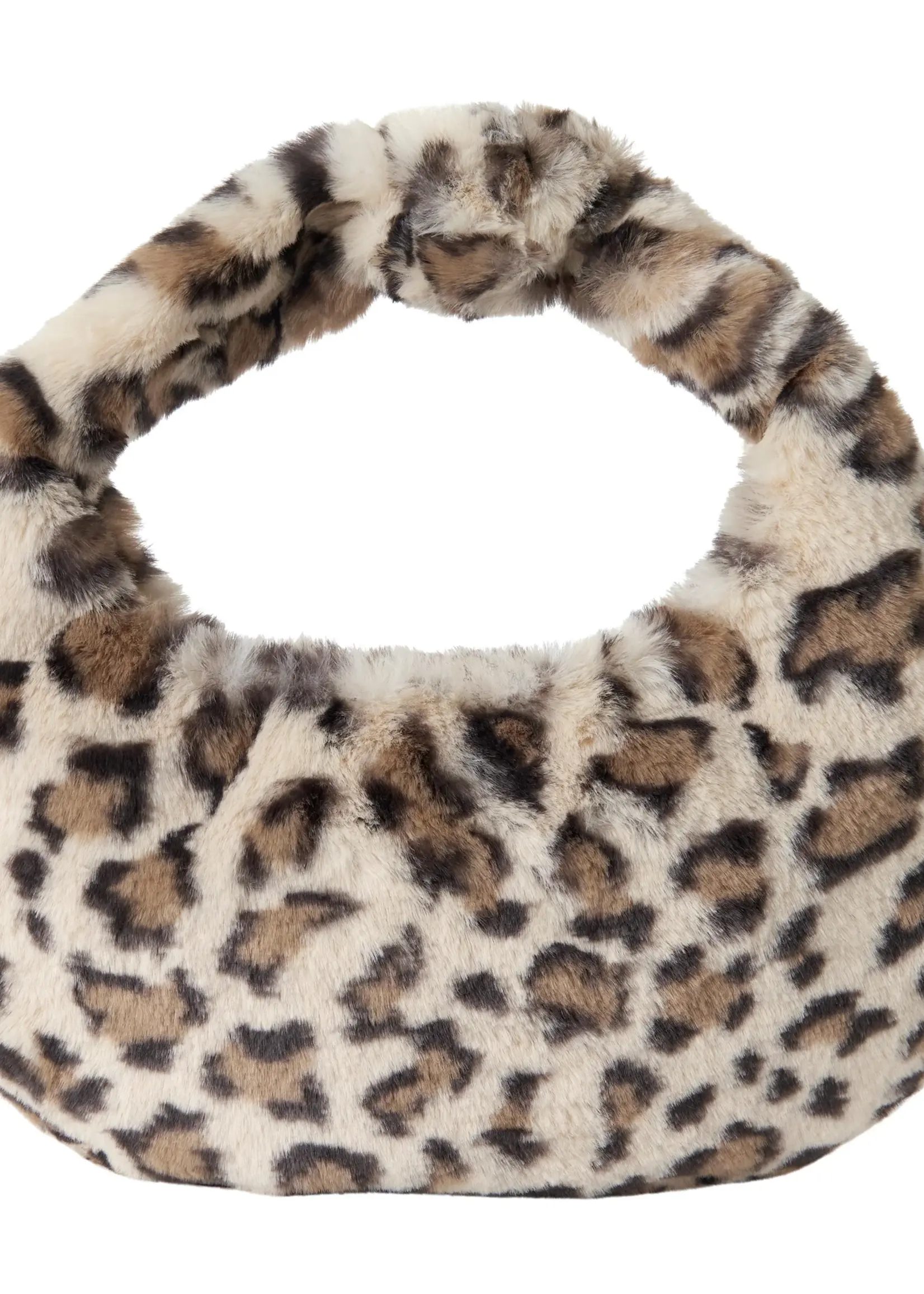 BROWN LEOPARD FAUX FUR BAG