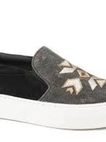 Shoes Roper 09-021-3011-2237 Black Metallic Canvas & Aztec Embrd