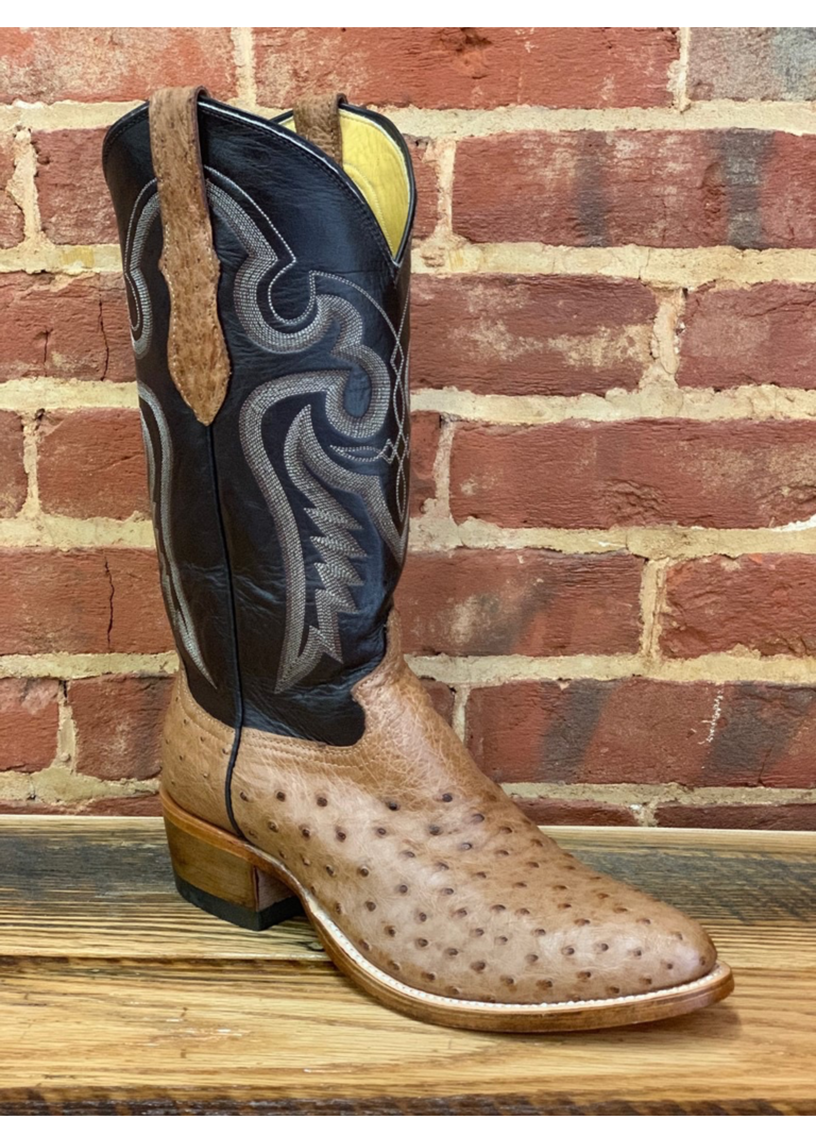 Hewlett & Dunn 74.W Full Quill Ostritch Boot