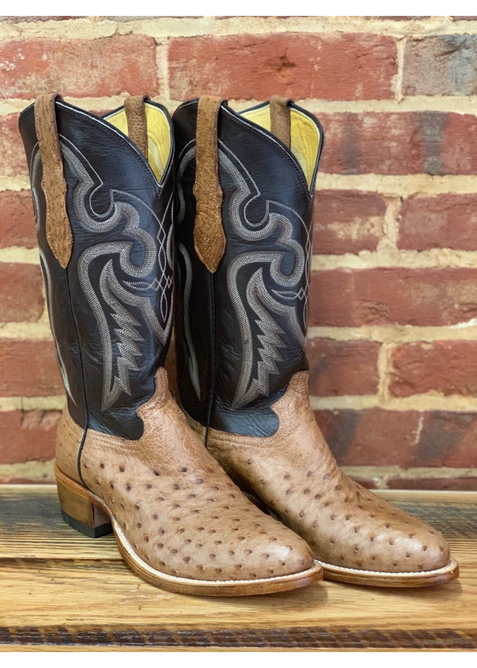 Hewlett & Dunn 74.W Full Quill Ostritch Boot