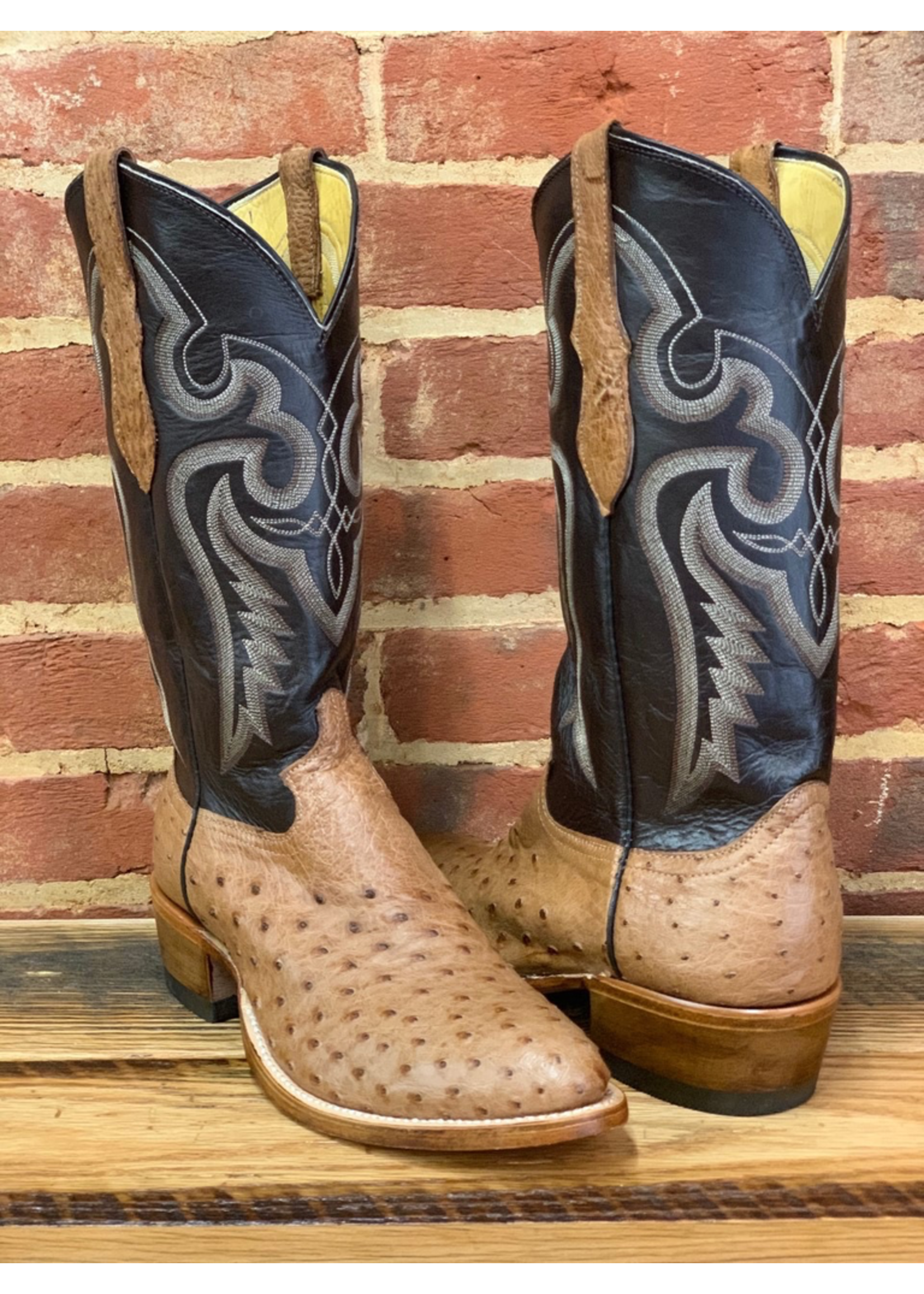 Hewlett & Dunn 74.W Full Quill Ostritch Boot