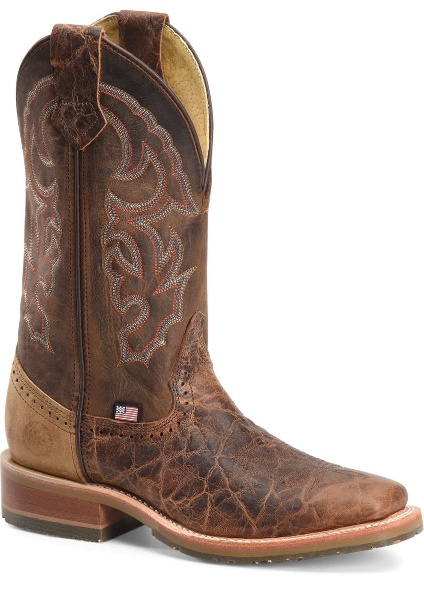 Double H DH4645 Men s Wide Square Toe Roper Boots Kenia Brown Hewlett Dunn