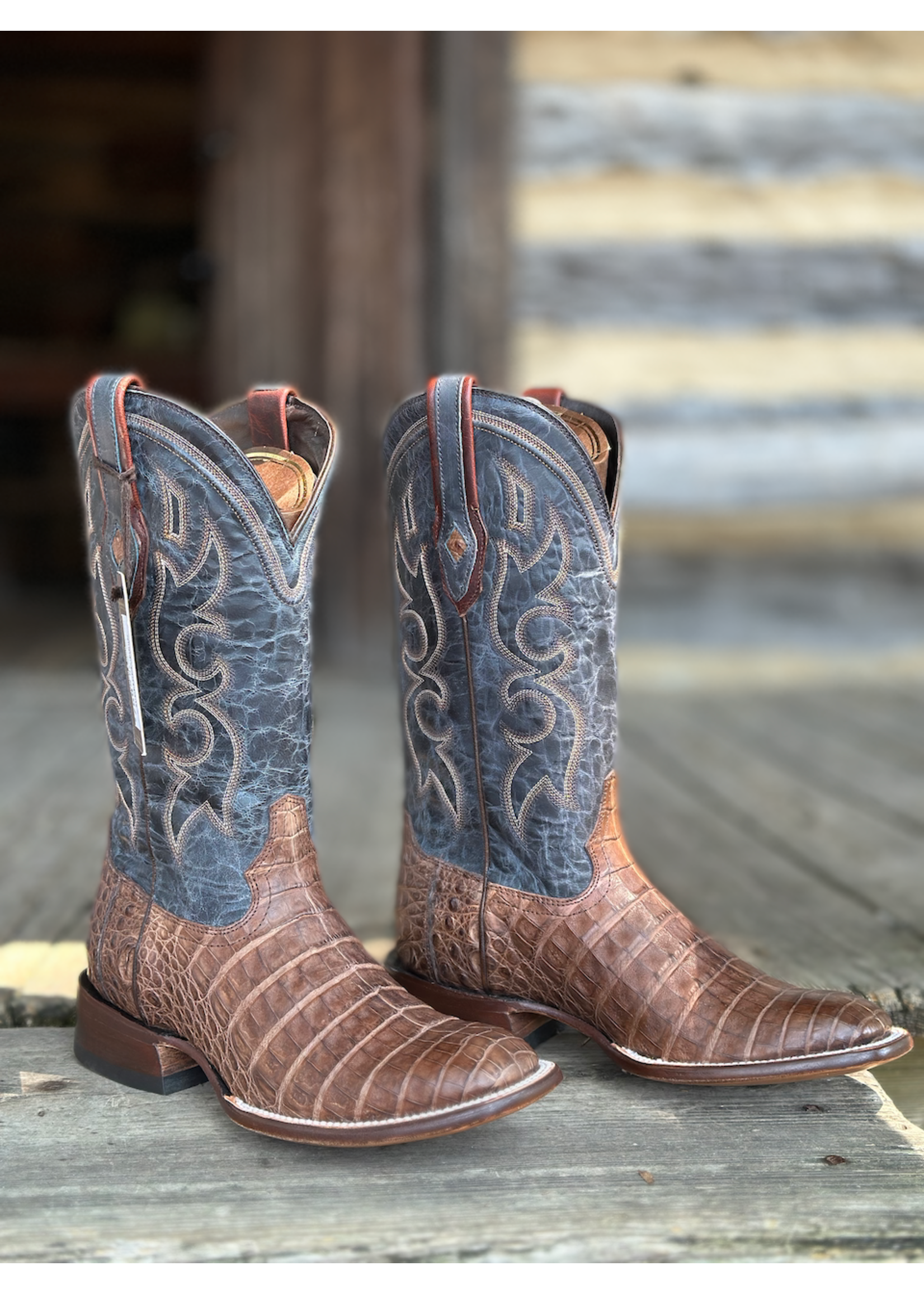 & Bozeman Stetson Belly John Company 12-020-1852-0203 Boot Hewlett and Dunn Caiman B Jean -