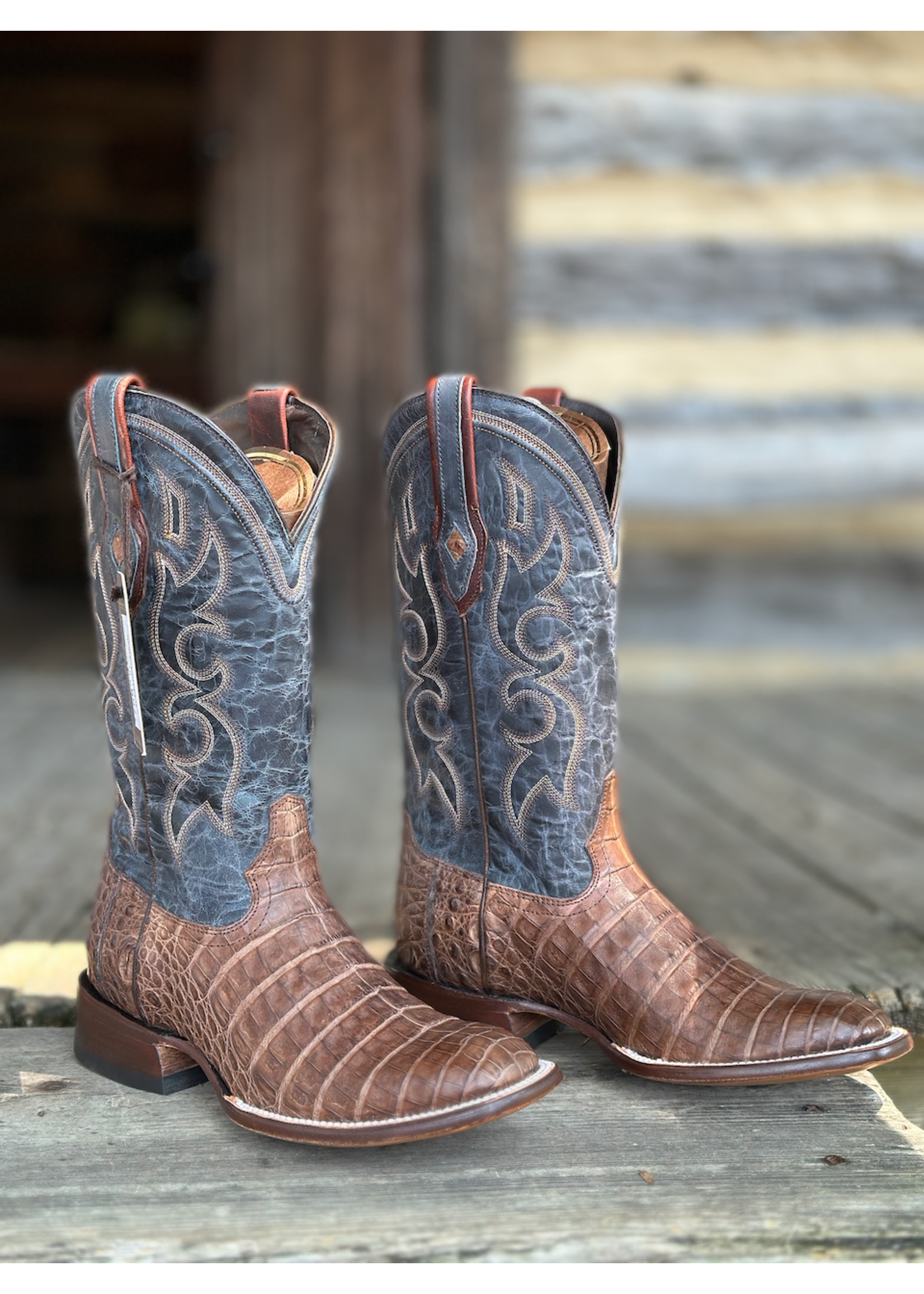 Stetson John B Stetson No. 12-020-1852-0203 Bozeman Caiman Belly Western Boot