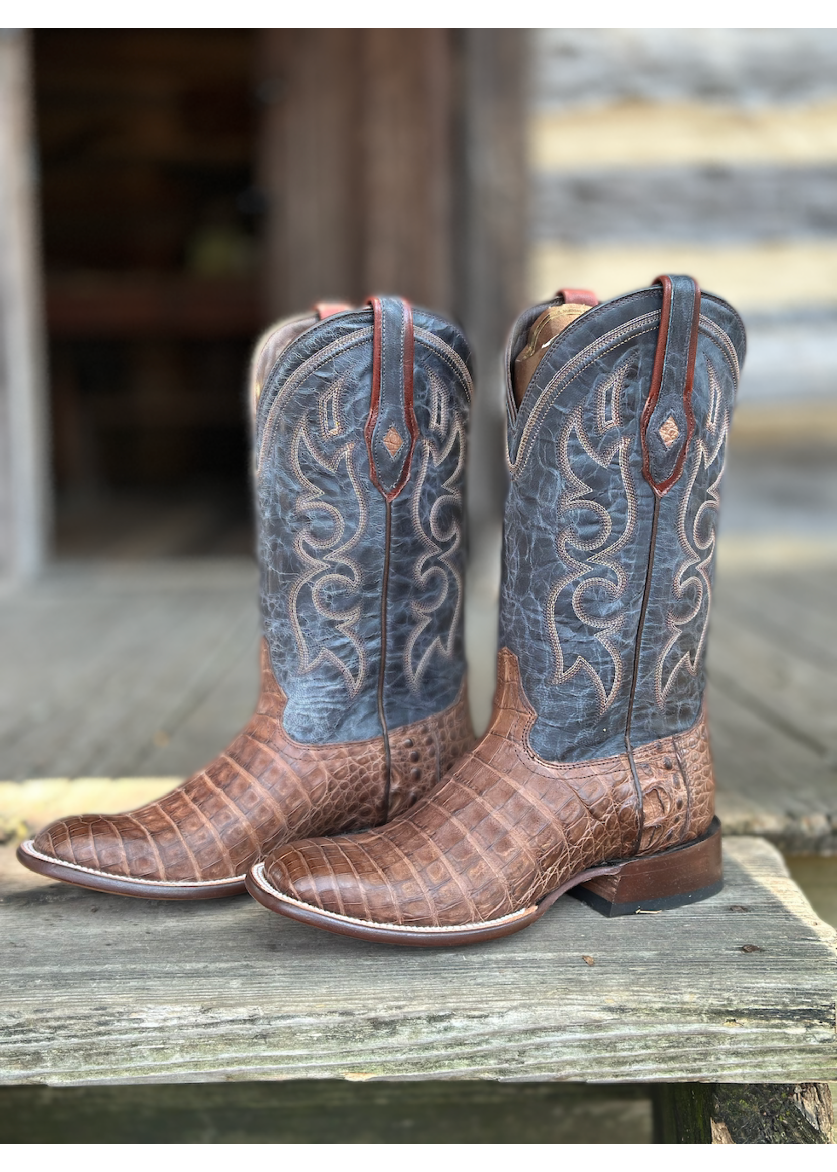 Stetson John B Stetson No. 12-020-1852-0203 Bozeman Caiman Belly Western Boot