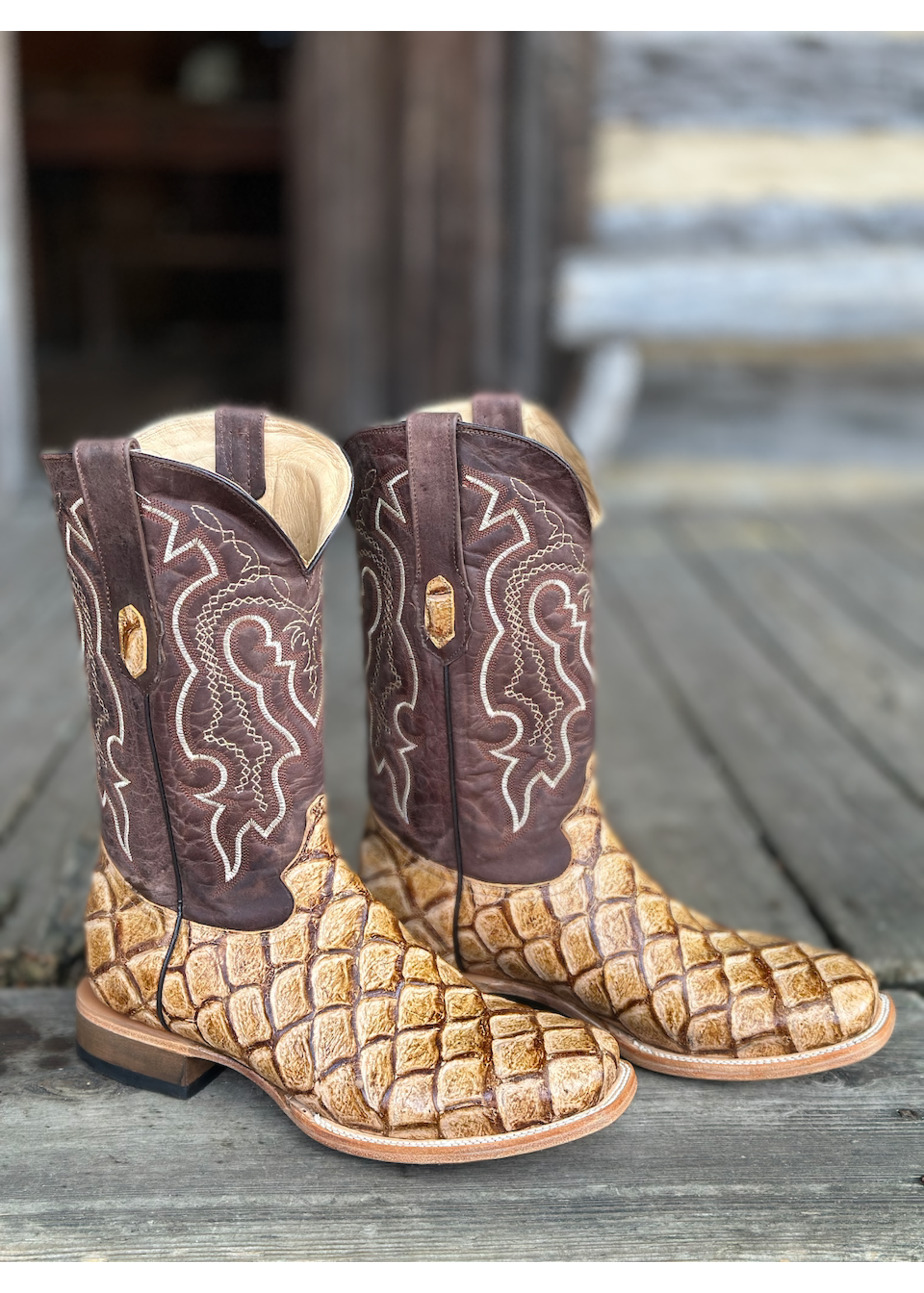 Hewlett & Dunn Hewlett & Dunn Q157 Arapaima Print Boot