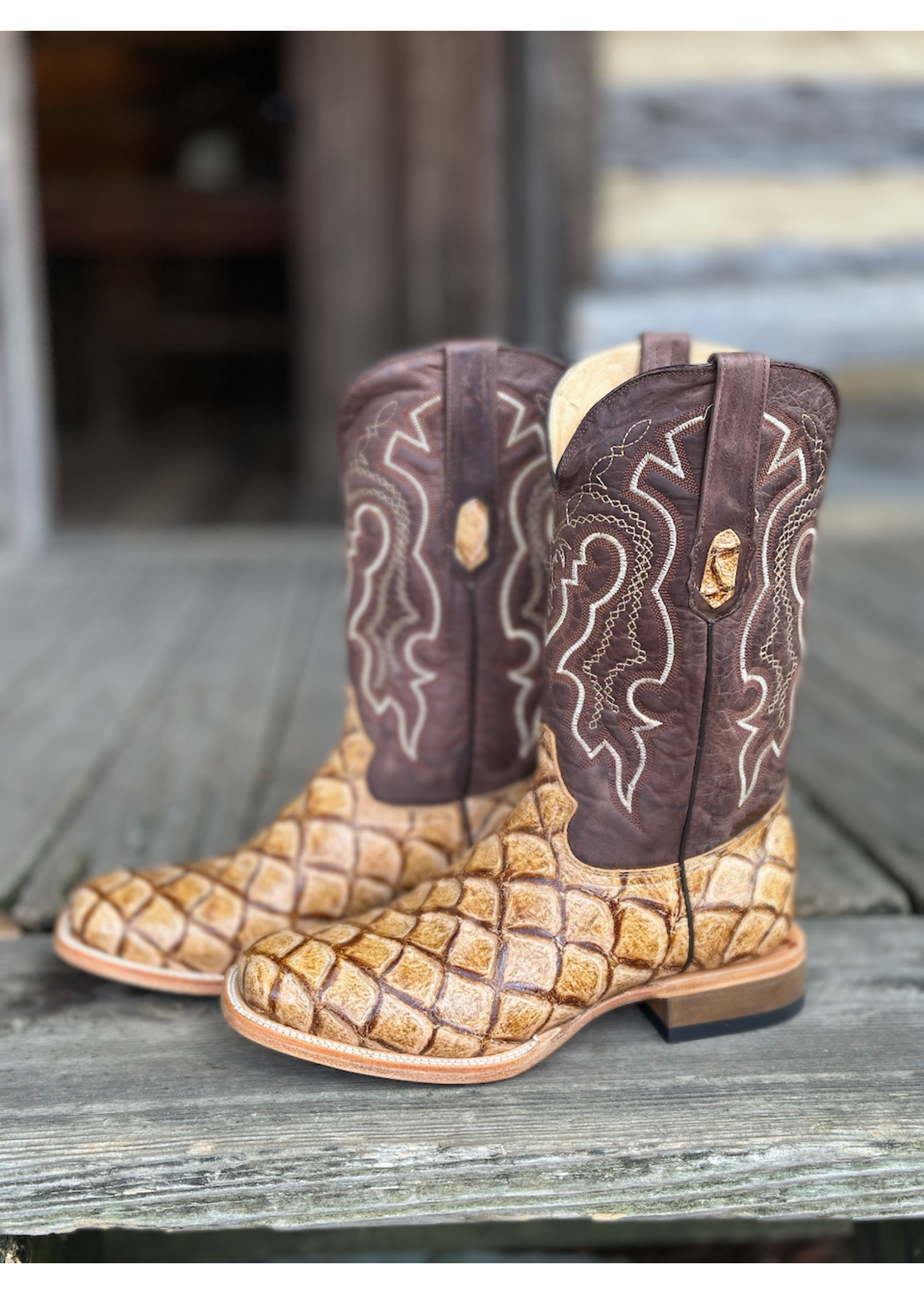 Hewlett & Dunn Hewlett & Dunn Q157 Arapaima Print Boot