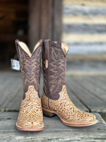 Hewlett & Dunn Hewlett & Dunn Q6152 Tooled  Print Boot