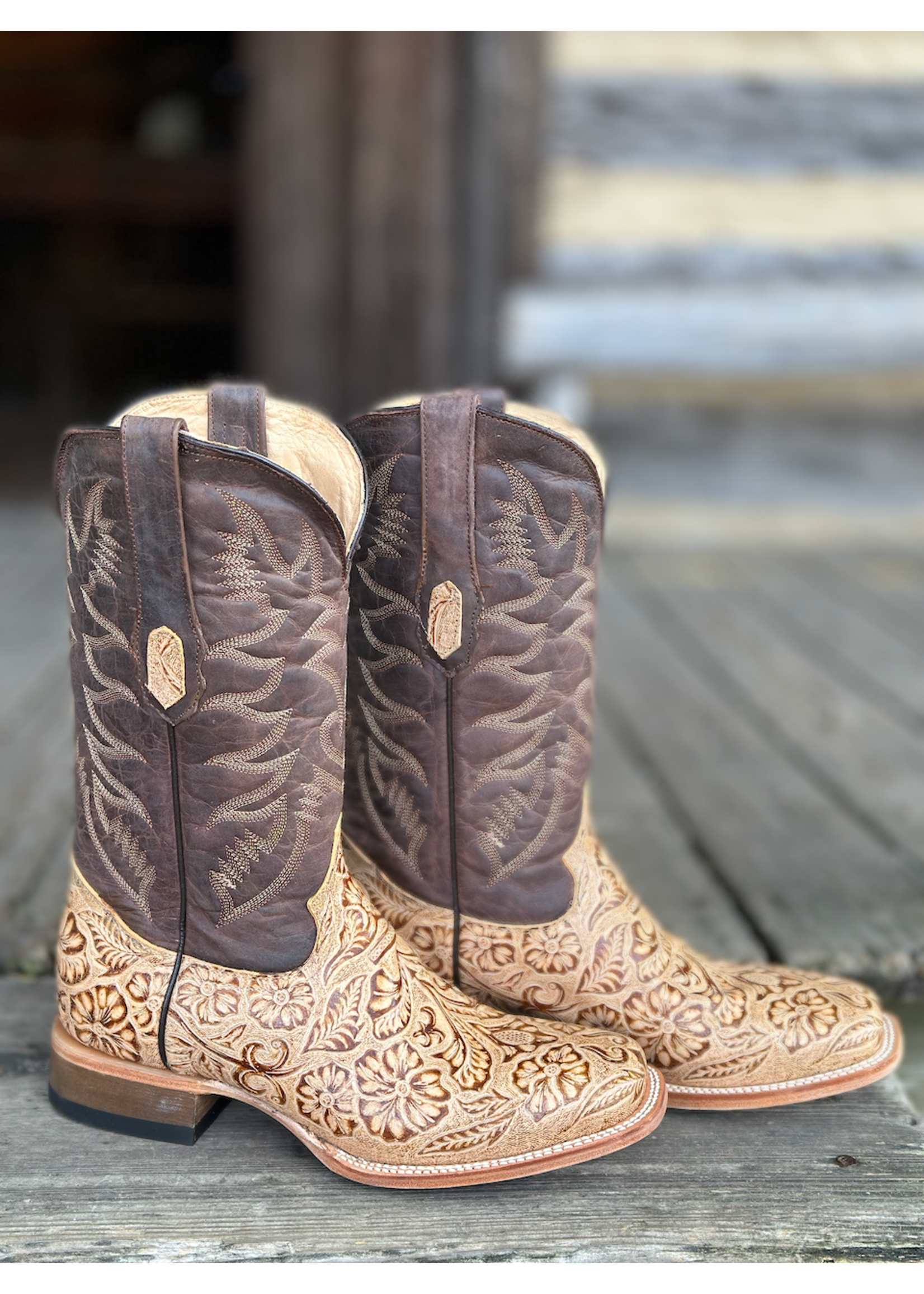 Hewlett & Dunn Hewlett & Dunn Q6152 Tooled  Print Boot