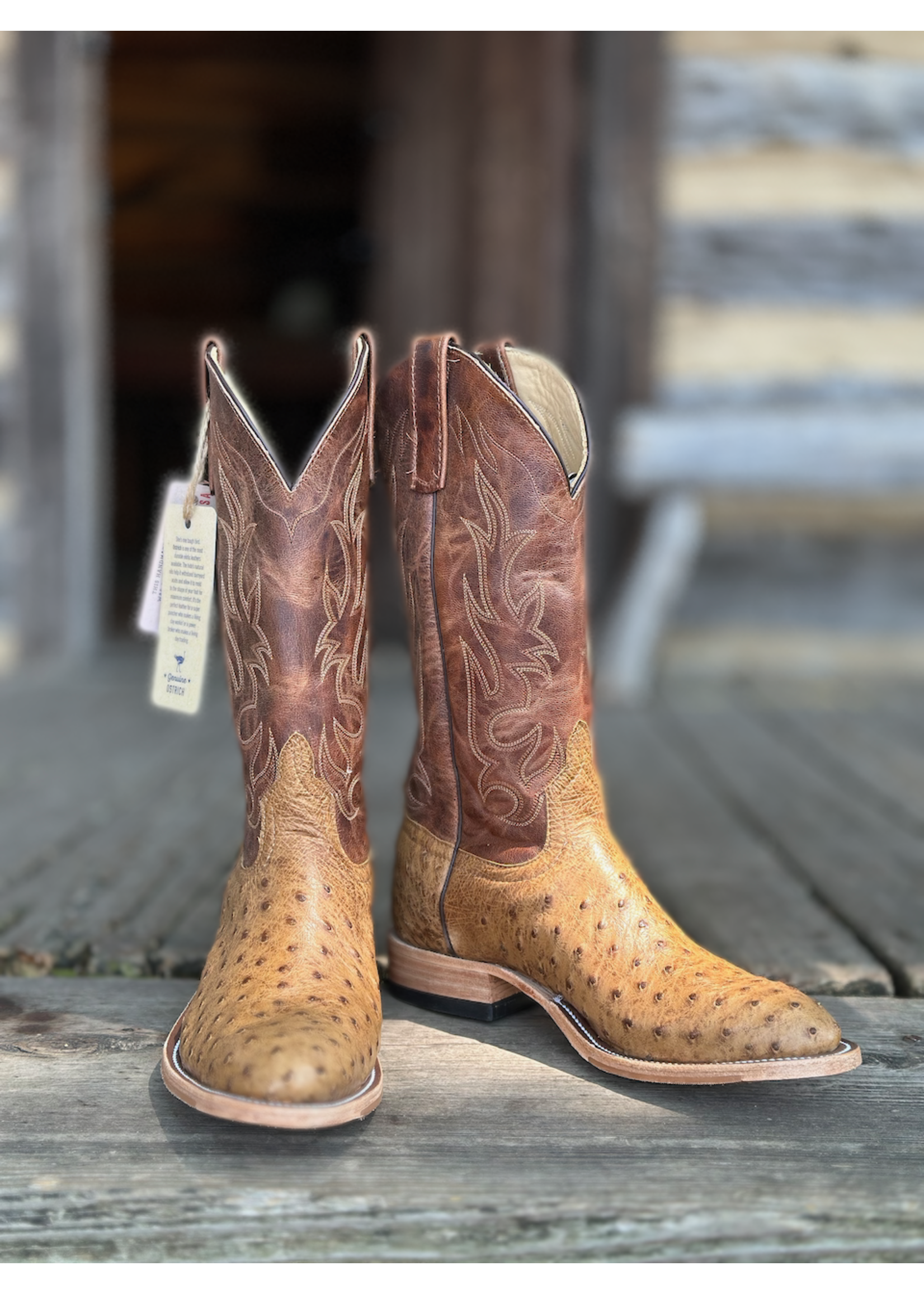 Anderson Bean Anderson Bean No. 337304 Terra Vintage Full Quill Ostrich Western Boot