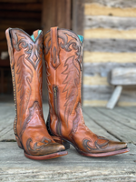 Corral Corral F1362  Honey/Blk Wingtip Boot