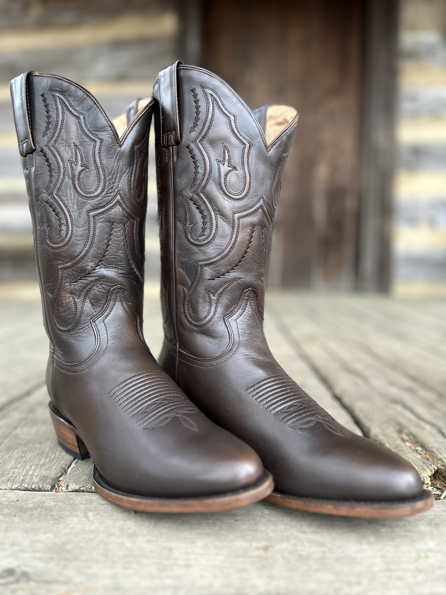 STETSON Mens Carlisle Western Boot - Antique Brown Cowhide