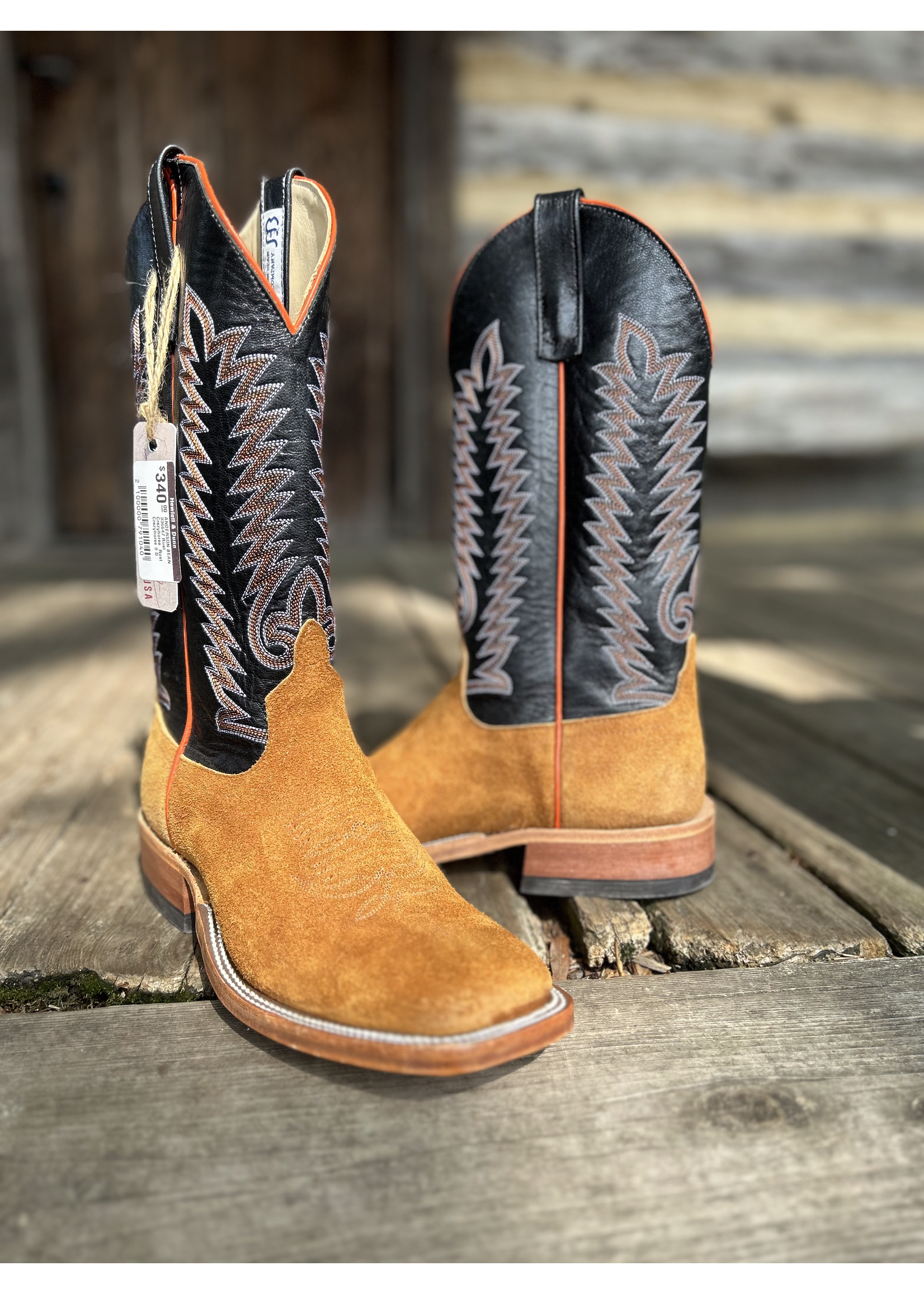 Anderson Bean Anderson Bean No. 336647 Rust Crazyhorse Roughout Western Boot