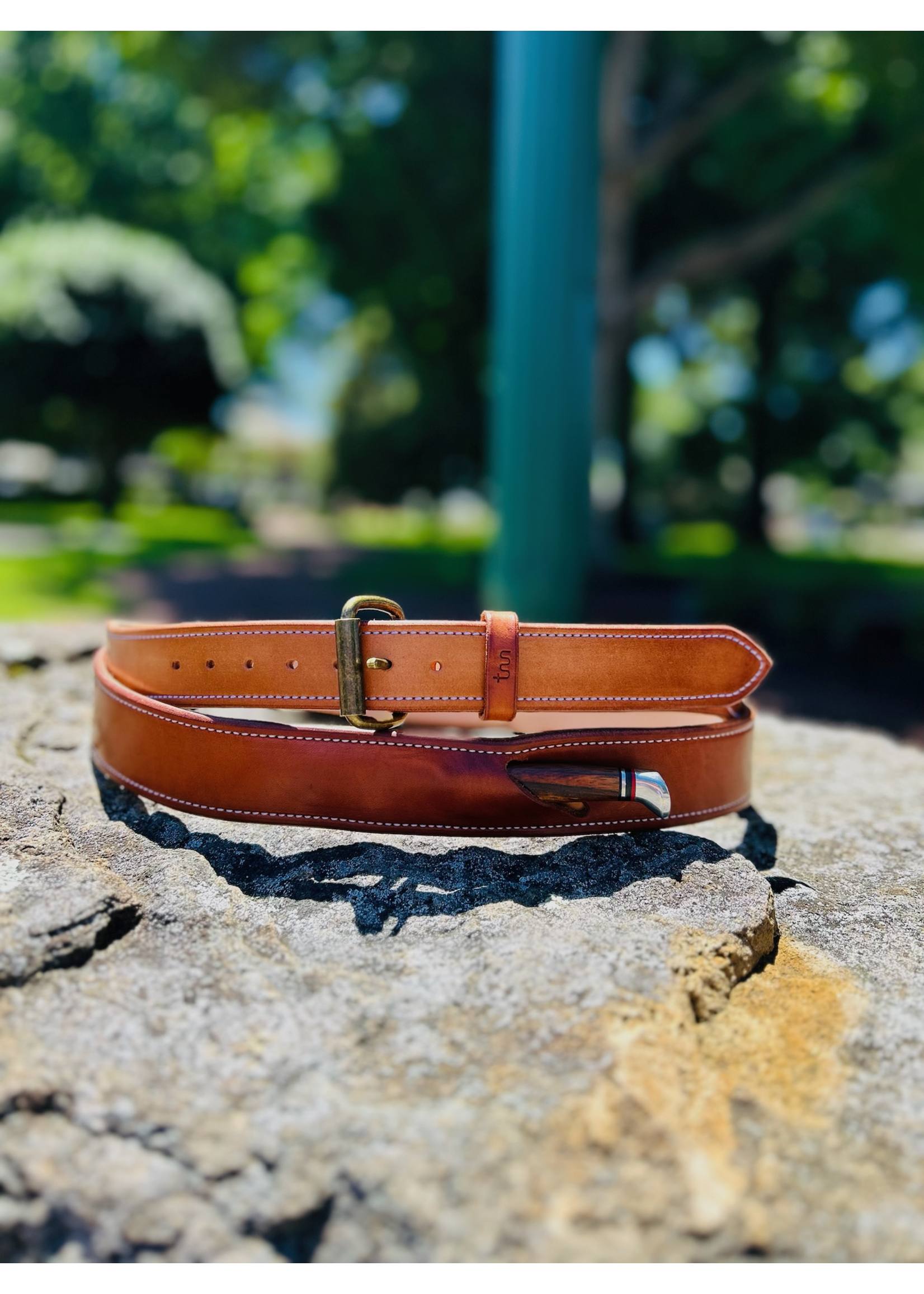 Moss Saddle Shop Hewlett & Dunn X Moss Saddle Shop   Saddle Leather Knife Belt