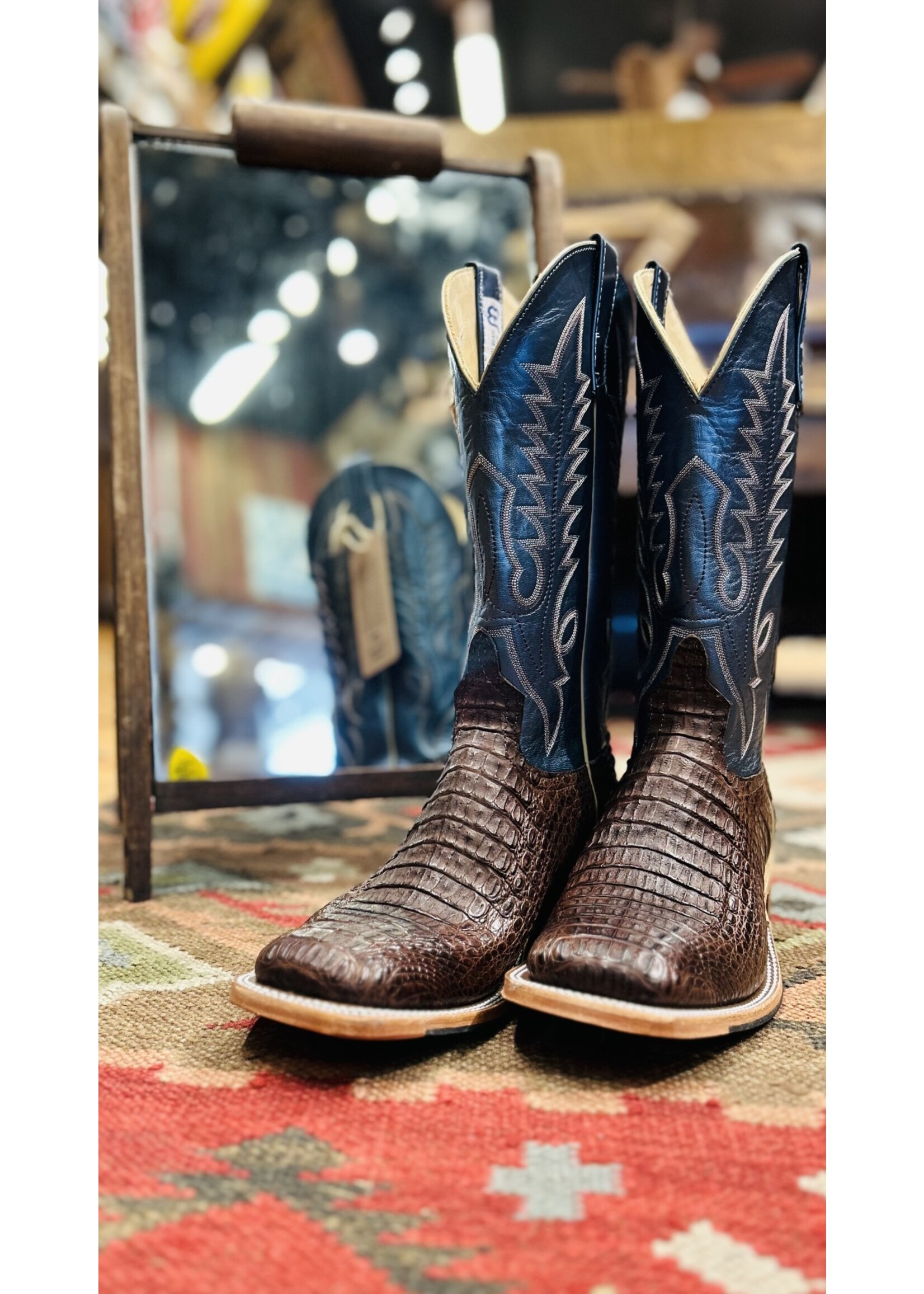 Anderson Bean Anderson Bean No. 340034 Brown LUX Hornback Caiman Western Boot