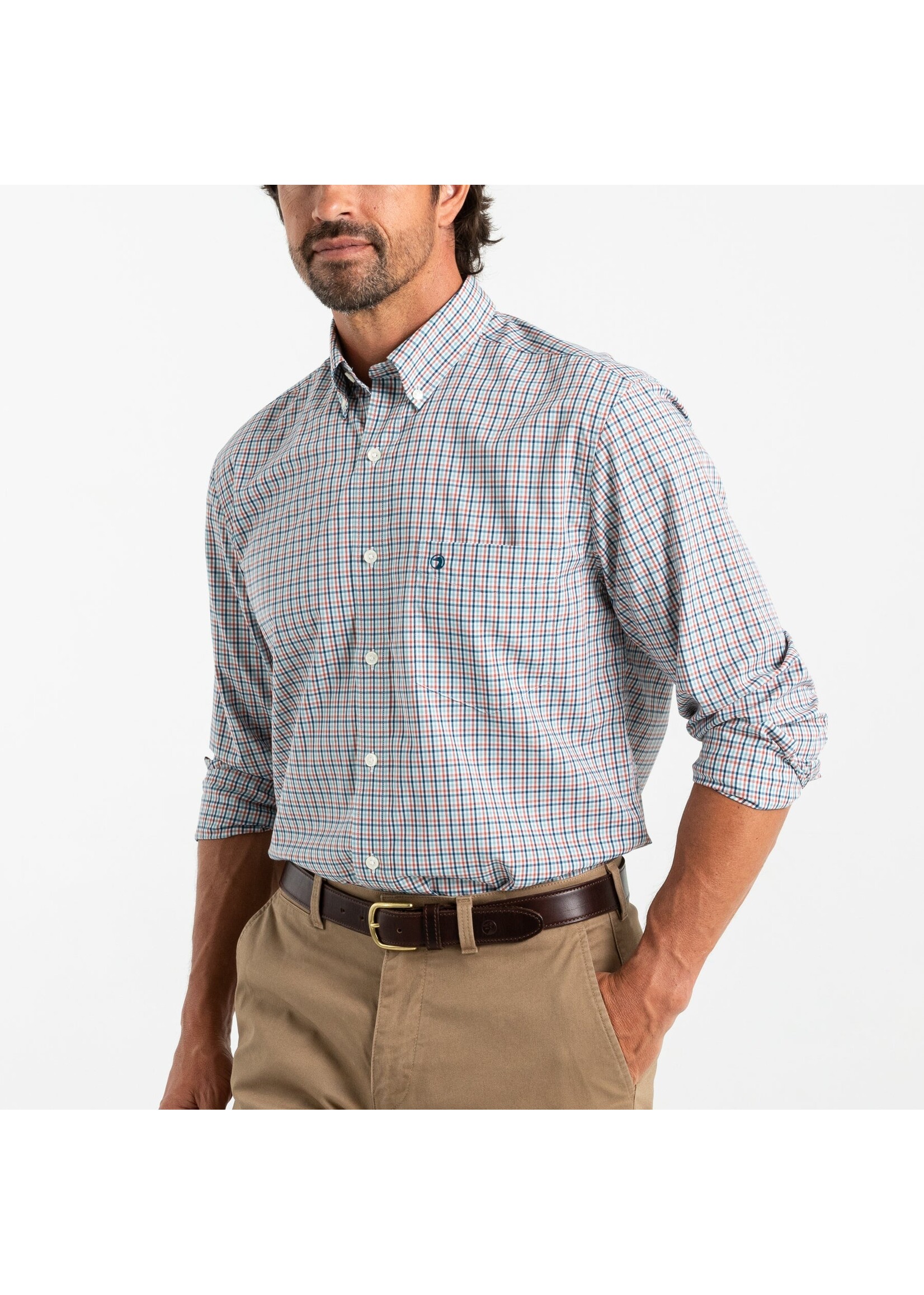 Duck Head Duck Head Performance Poplin Sport Shirt Benton Plaid D11311