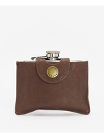 Barbour Barbour 4oz Brown Leather Hinged Hip Flask