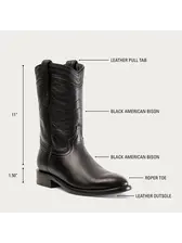 Hyer Western Wellington American Bison HM54001 - Hewlett & Dunn