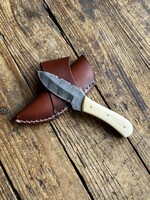 Circle SH Cutlery Circle SH Cutlery TXBD-6 Acid Damascus Etched Bone Handle Knife