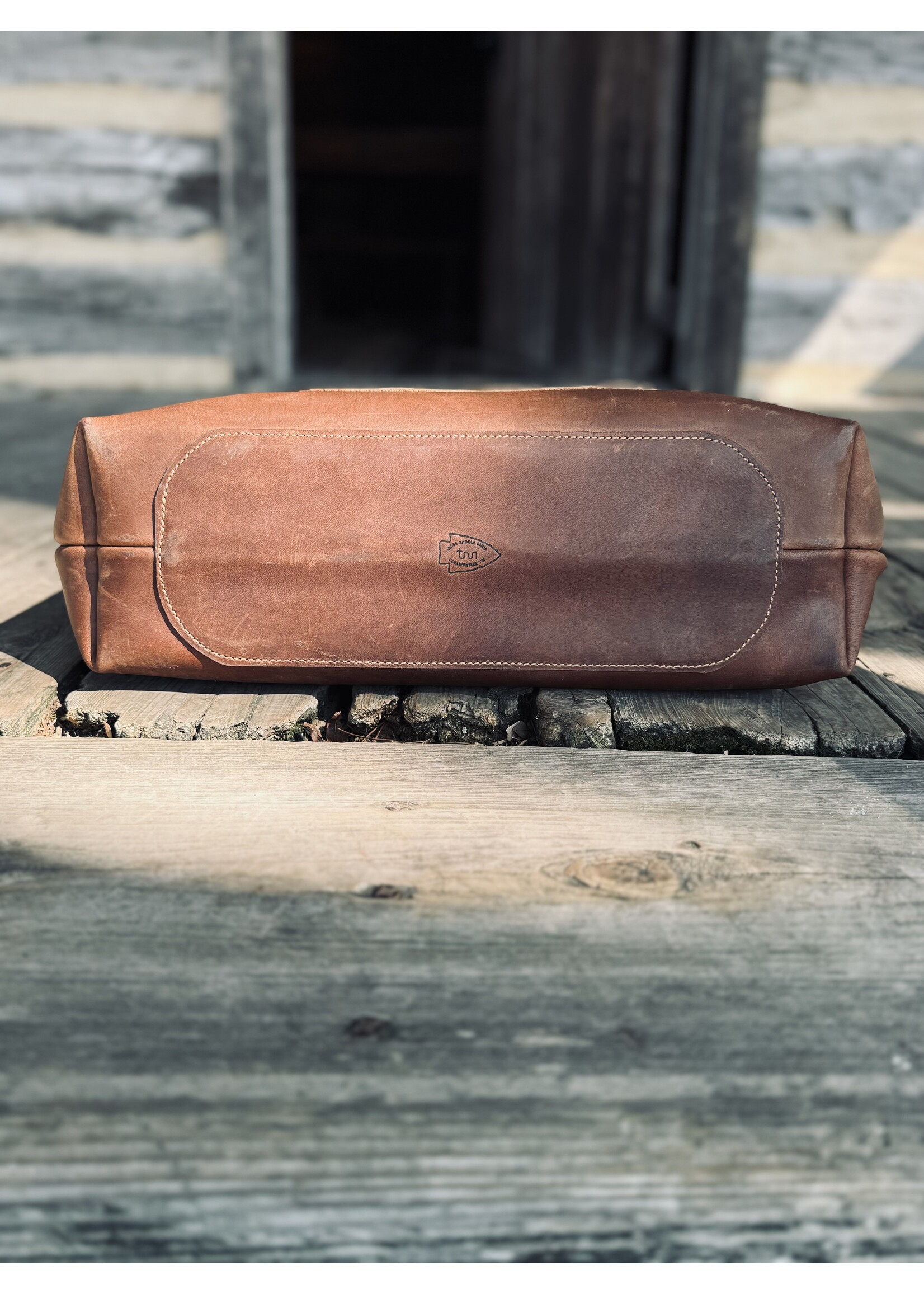 Moss Saddle Shop Hewlett & Dunn X Moss Saddle Shop   Large Tote Bag With Pocket