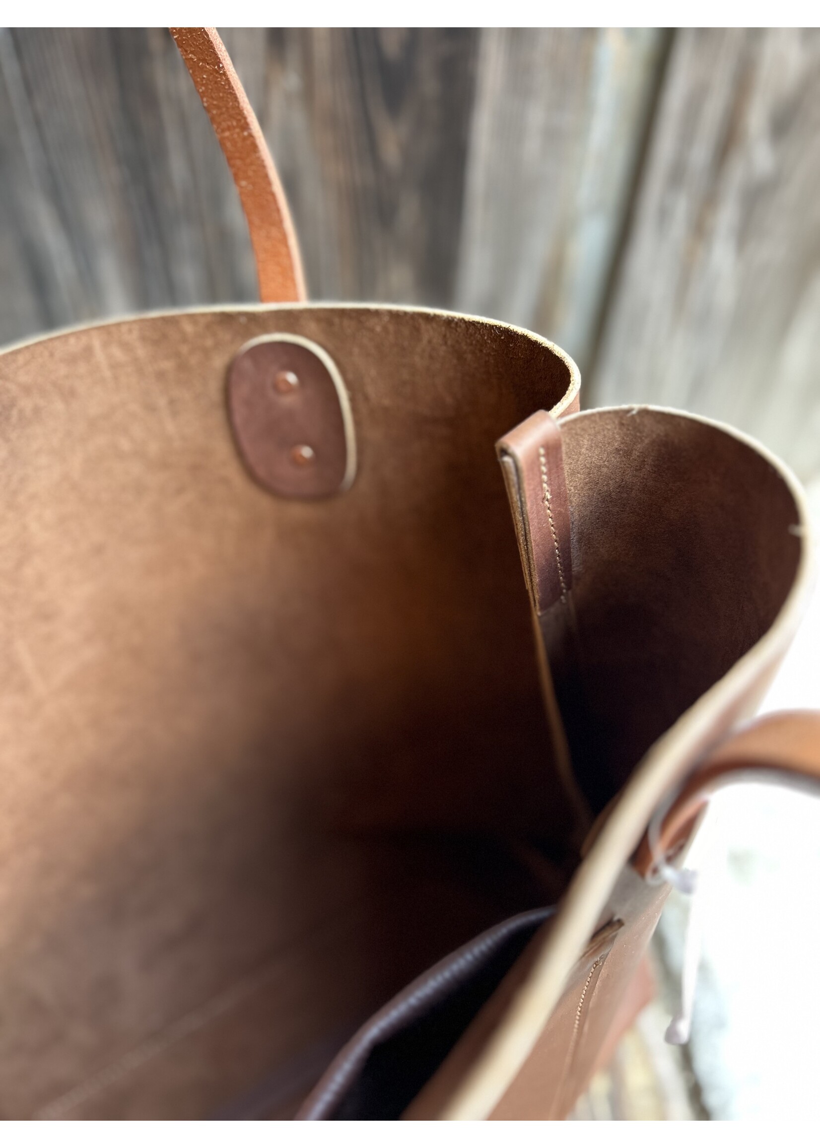 Moss Saddle Shop Hewlett & Dunn X Moss Saddle Shop   Large Tote Bag With Pocket