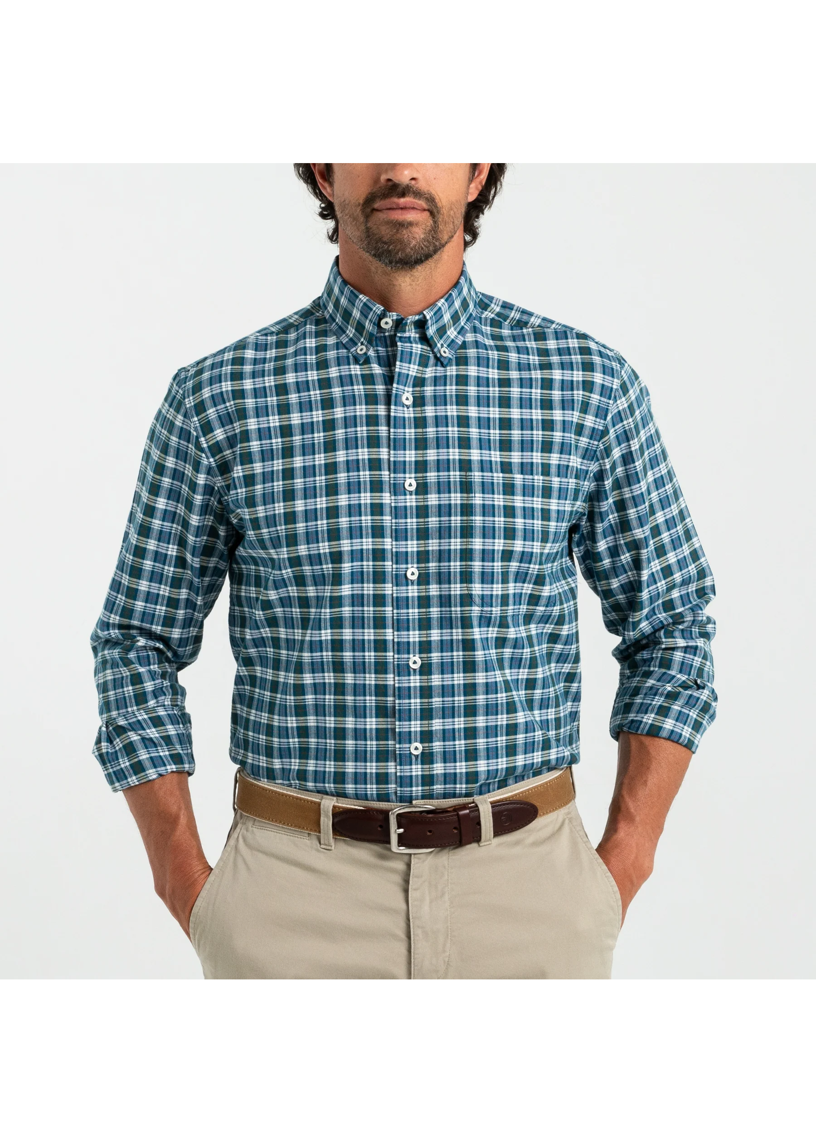 Duck Head Duck Head D11318 Thompson Plaid Cotton Oxford Sport Shirt