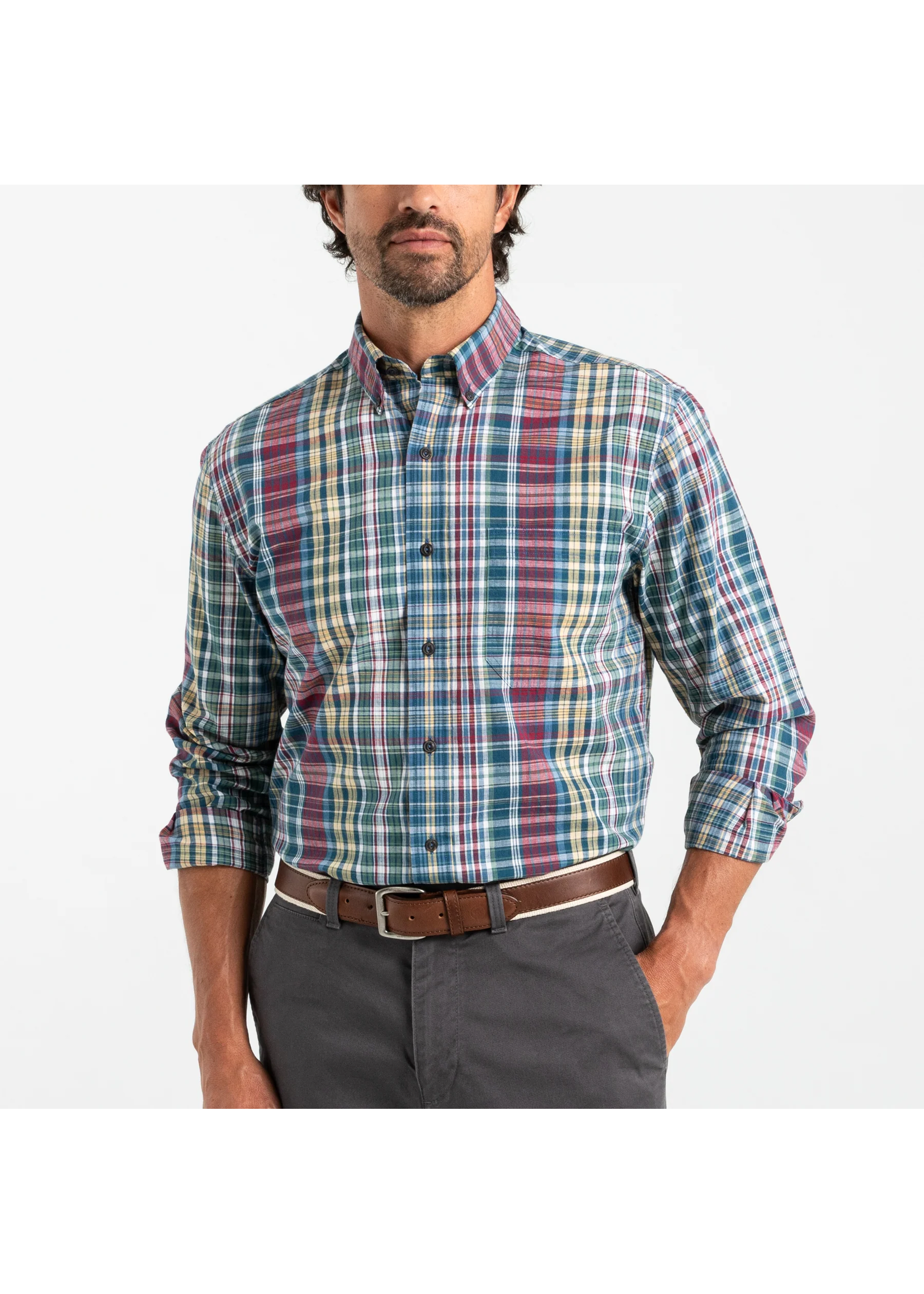 Duck Head Duck Head D11323 Reid Plaid Cotton Slub Sport Shirt