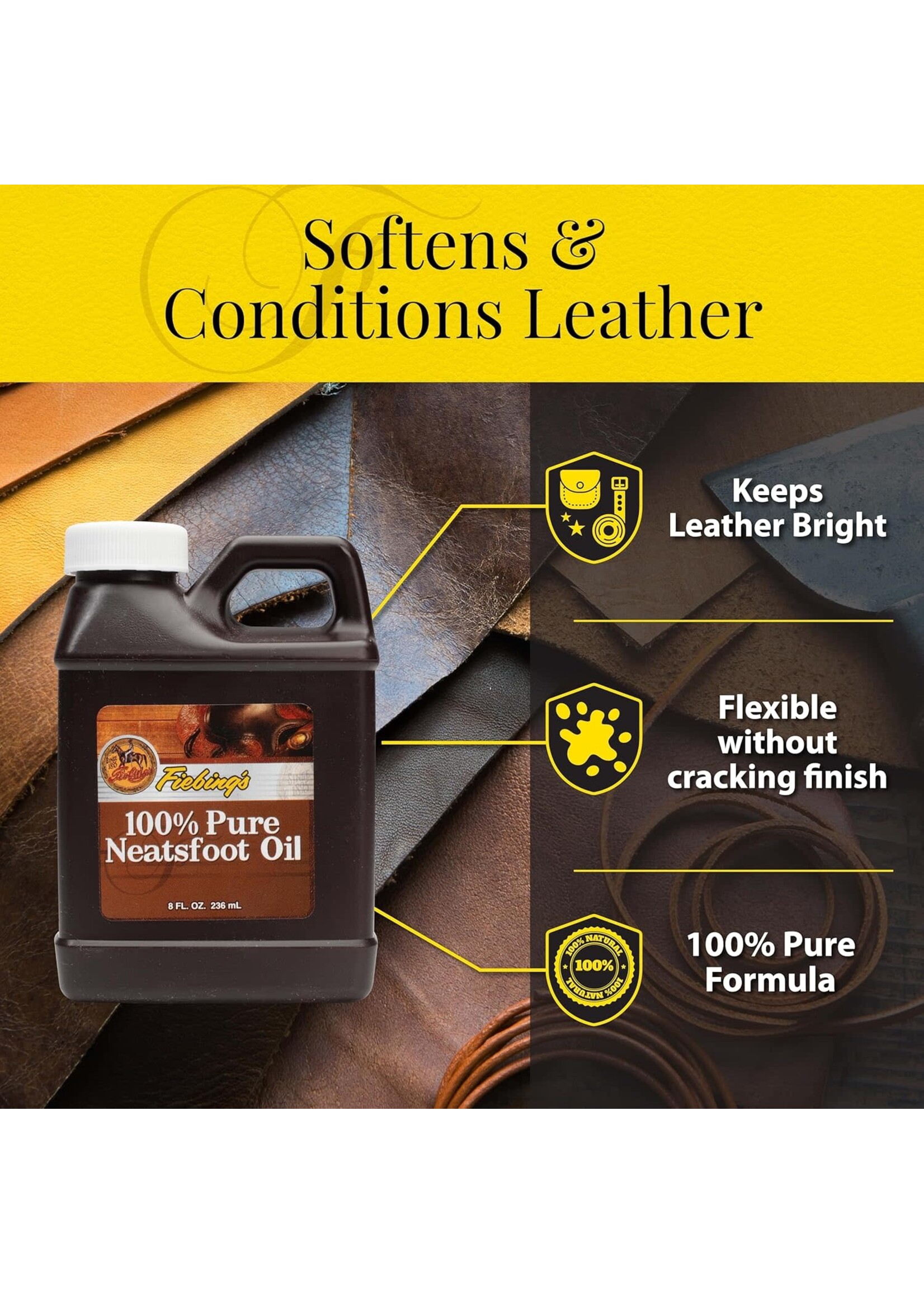 Fiebing's Fiebings 100% Pure Neatsfoot Oil 8oz